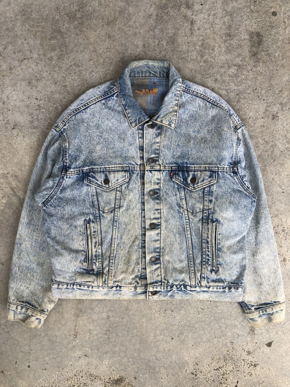 Levi's Vintage 80s Levis 70417 Blanked Lined Baggy Distressed Size US XL / EU 56 / 4 - 4 Thumbnail