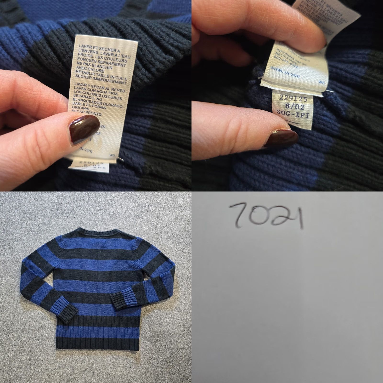 Tommy Hilfiger VINTAGE Tommy Hilfiger Sweater Womens Size Small Blue Rugby Striped V Neck Pullover Knit Regular Classic Winter Womens Size S / US 4 / IT 40 - 8 Thumbnail