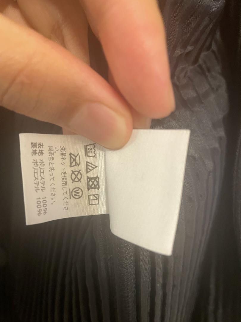 Homme Plisse basic pleated long coat