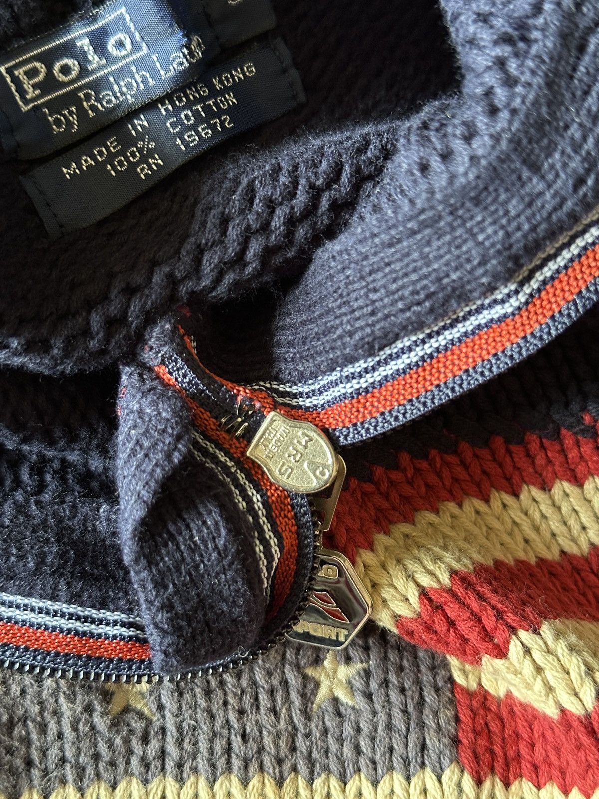 Polo Ralph Lauren 1990s Polo Ralph Lauren American Flag Knitted Sweater Size S / US 4 / IT 40 - 11 Thumbnail
