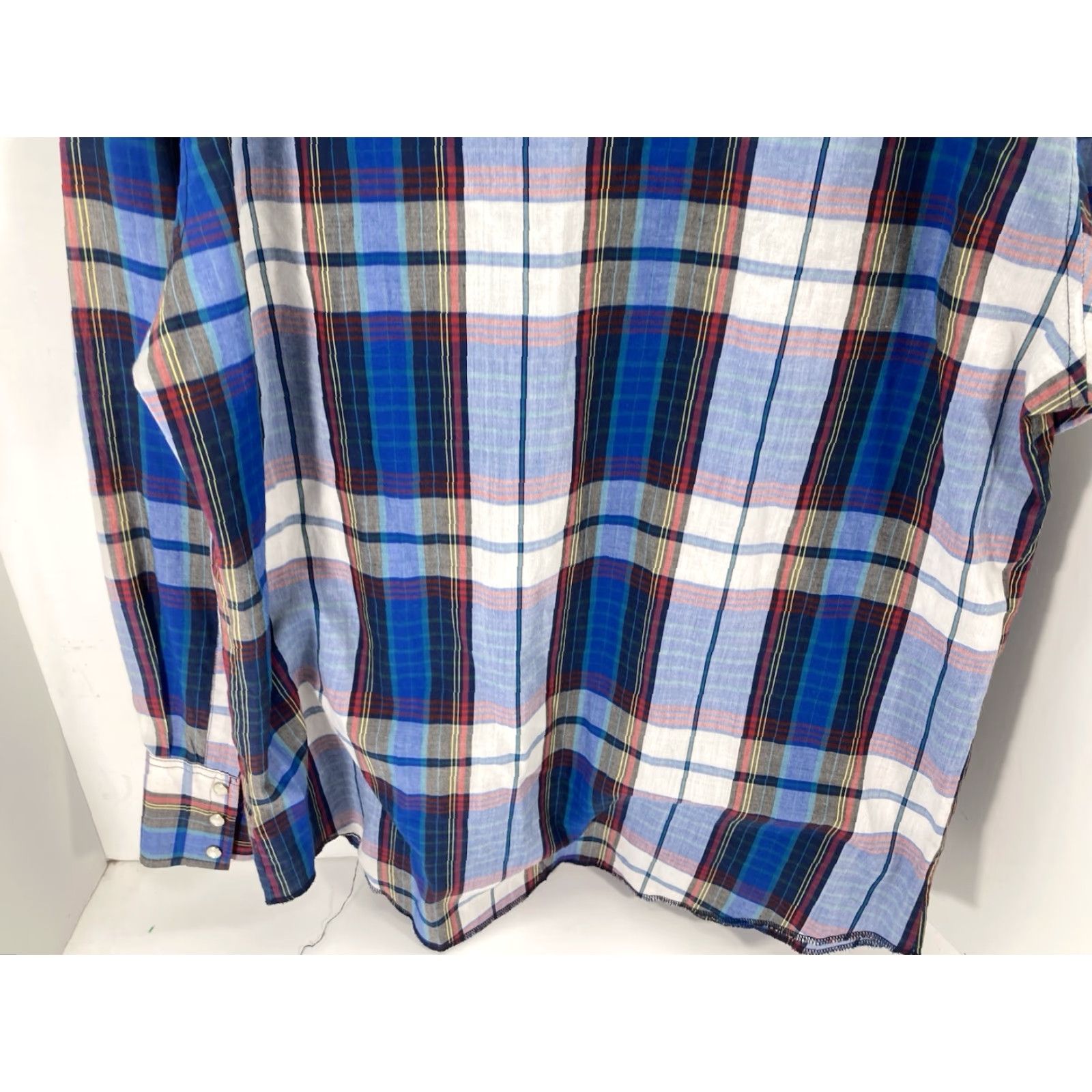 Wrangler VINTAGE Wrangler Pearl Snap Shirt Men Medium 16/34 Blue Plaid Long Sleeve Western VTG Size US M / EU 48-50 / 2 - 7 Thumbnail