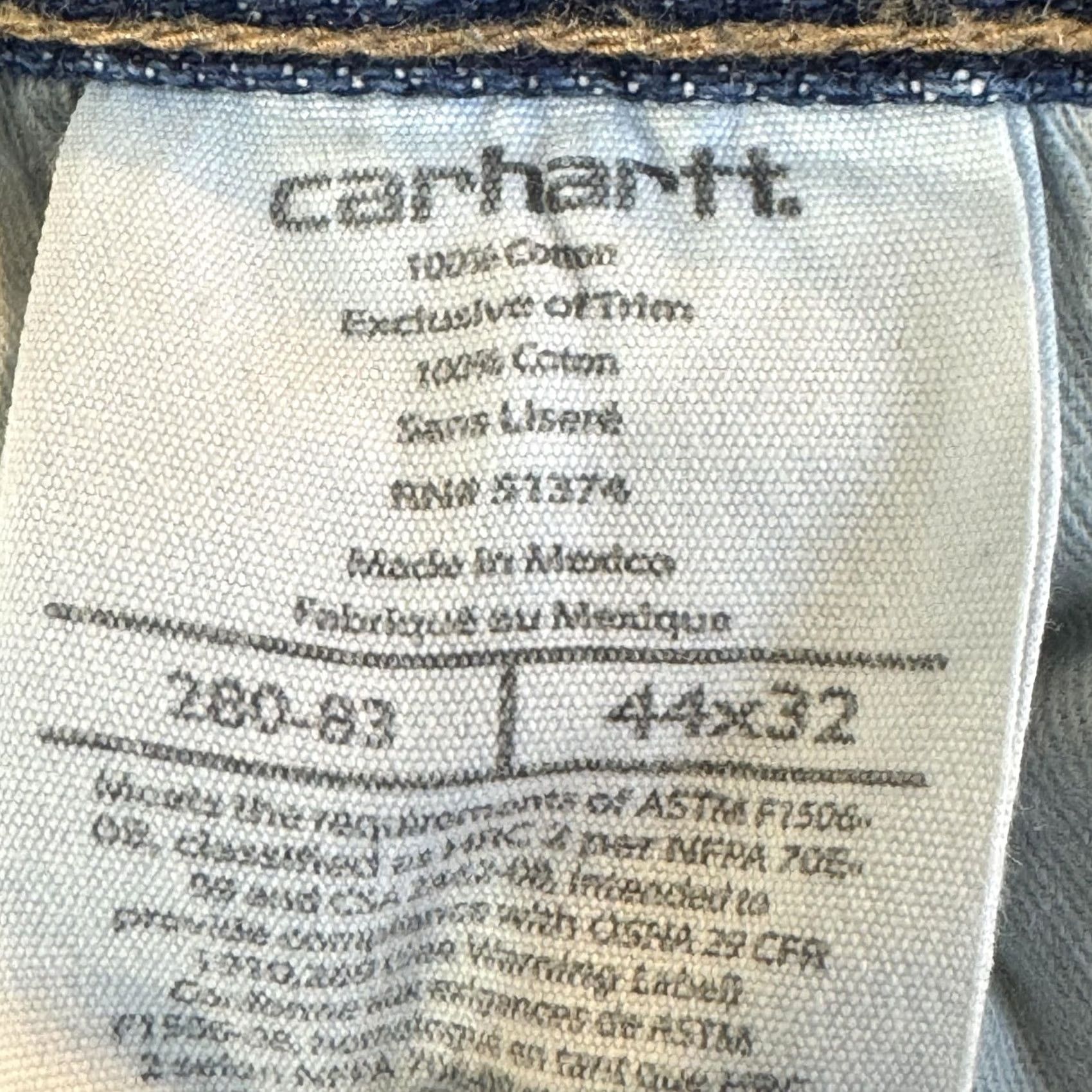 Carhartt VINTAGE Carhartt FR Jeans Mens 44x32 Arc Flash Denim Work Pants Heavy Duty Jeans (44x32) Size US 44 / EU 60 - 6 Thumbnail