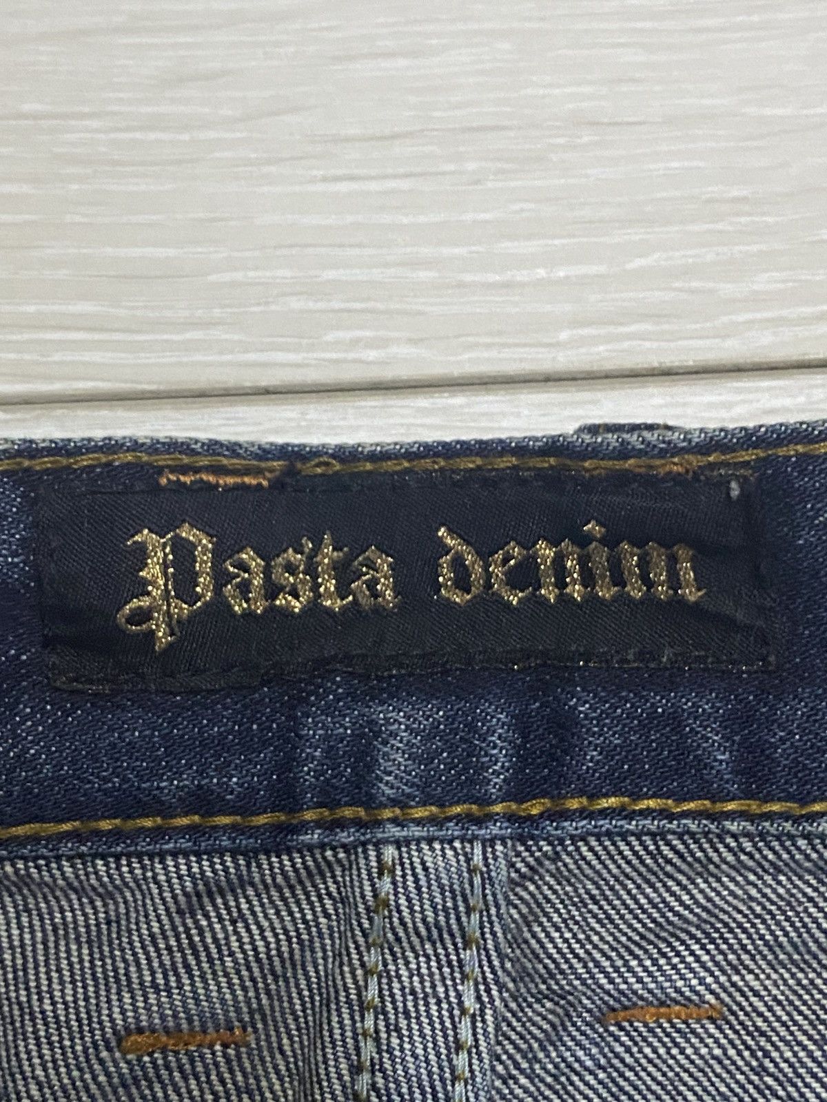 If Six Was Nine Pasta Denim Crazy Mud Wash Distressed Straight Fit Jeans Size US 29 - 20 Thumbnail