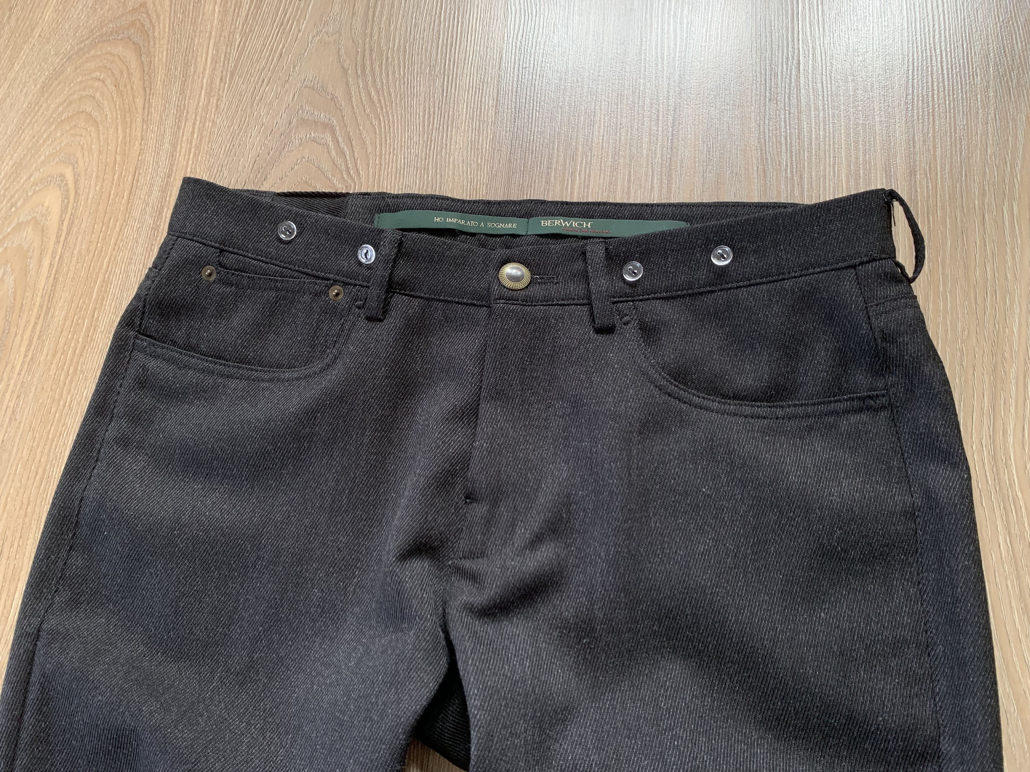 Vintage Berwich Mens Dark Grey Wool Pants Size US 32 / EU 48 - 4 Thumbnail