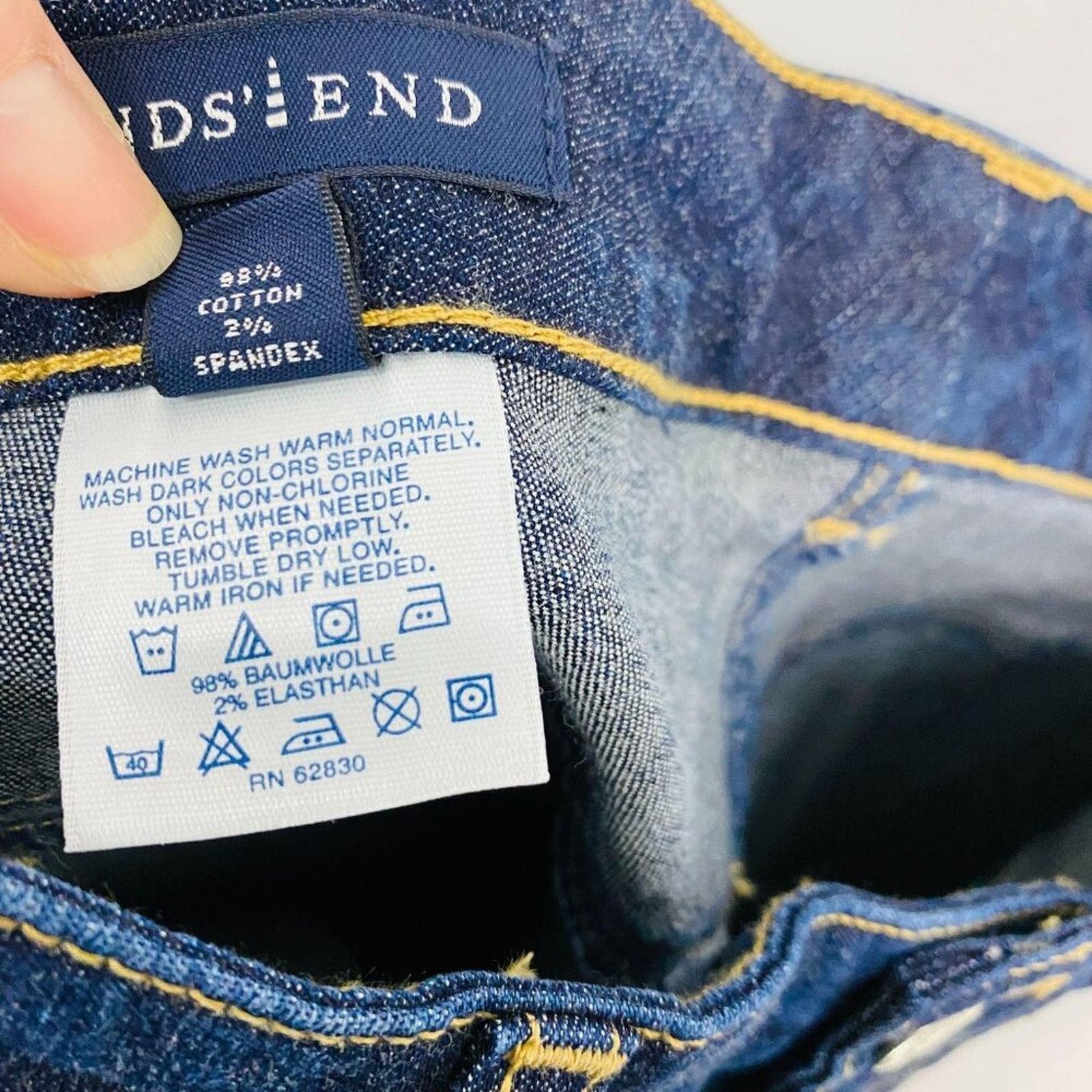 Lands' End Lands' End Womens Dark Wash Denim Size 4 Size 27" / US 4 / IT 40 - 5 Thumbnail