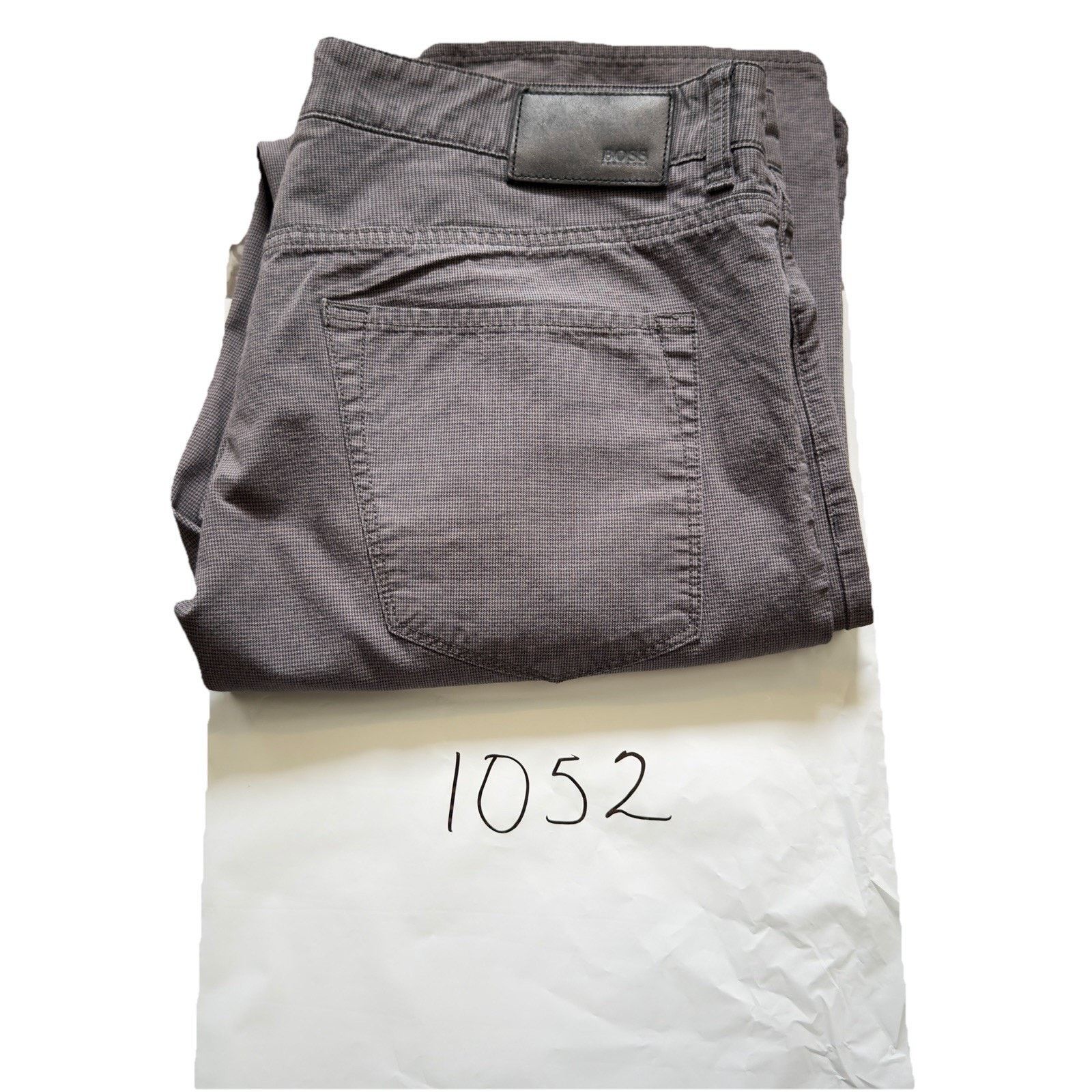 Hugo Boss Hugo Boss Maine Regular Fit Grey Micro-Pattern Pants 36x34 Size US 36 / EU 52 - 14 Thumbnail