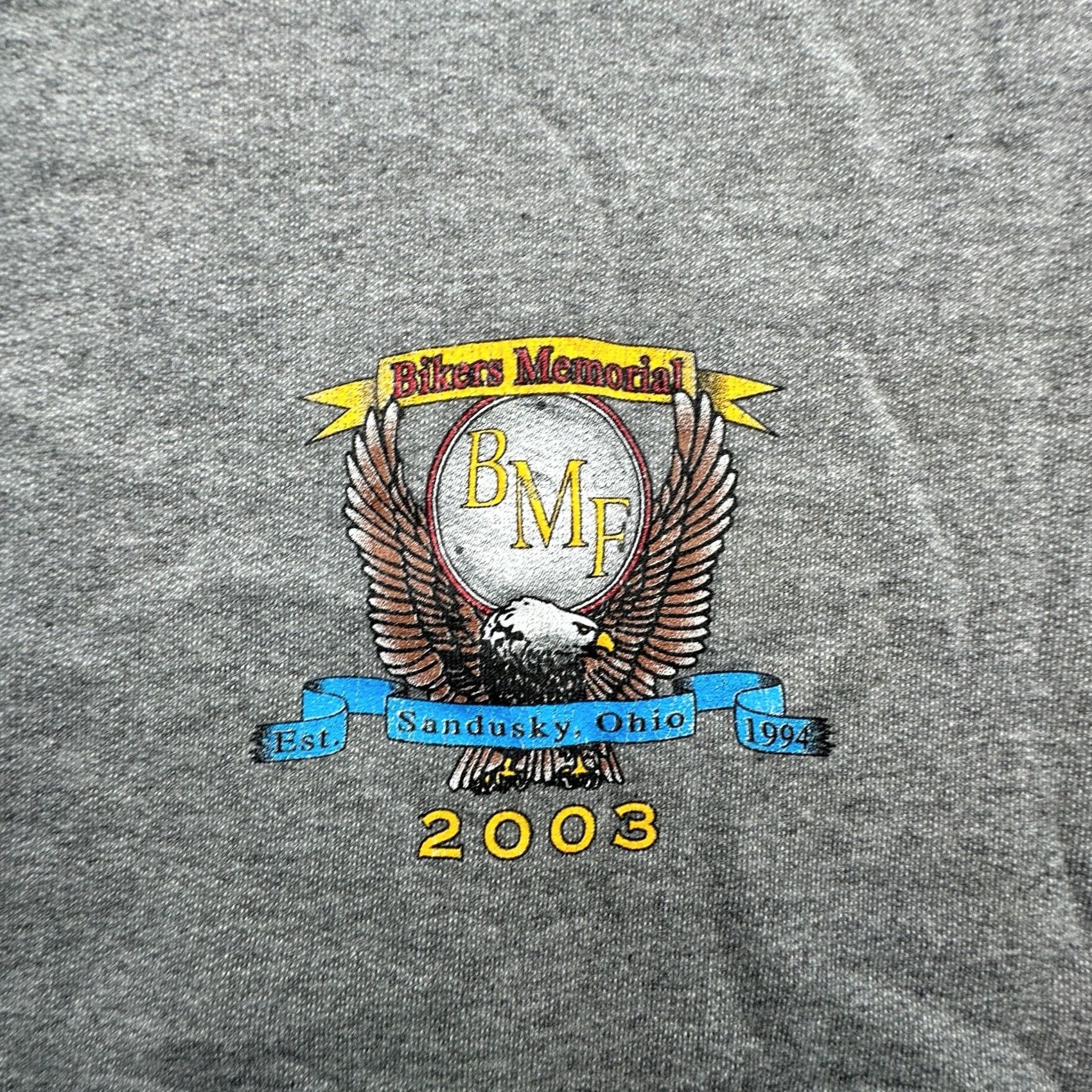 Vintage VINTAGE Bike Week Sweatshirt XL Long Sleeve Graphic Men 2003 Bikers Memorial 10th Anniversary Gray Crew Neck Pullover Size US XL / EU 56 / 4 - 3 Thumbnail