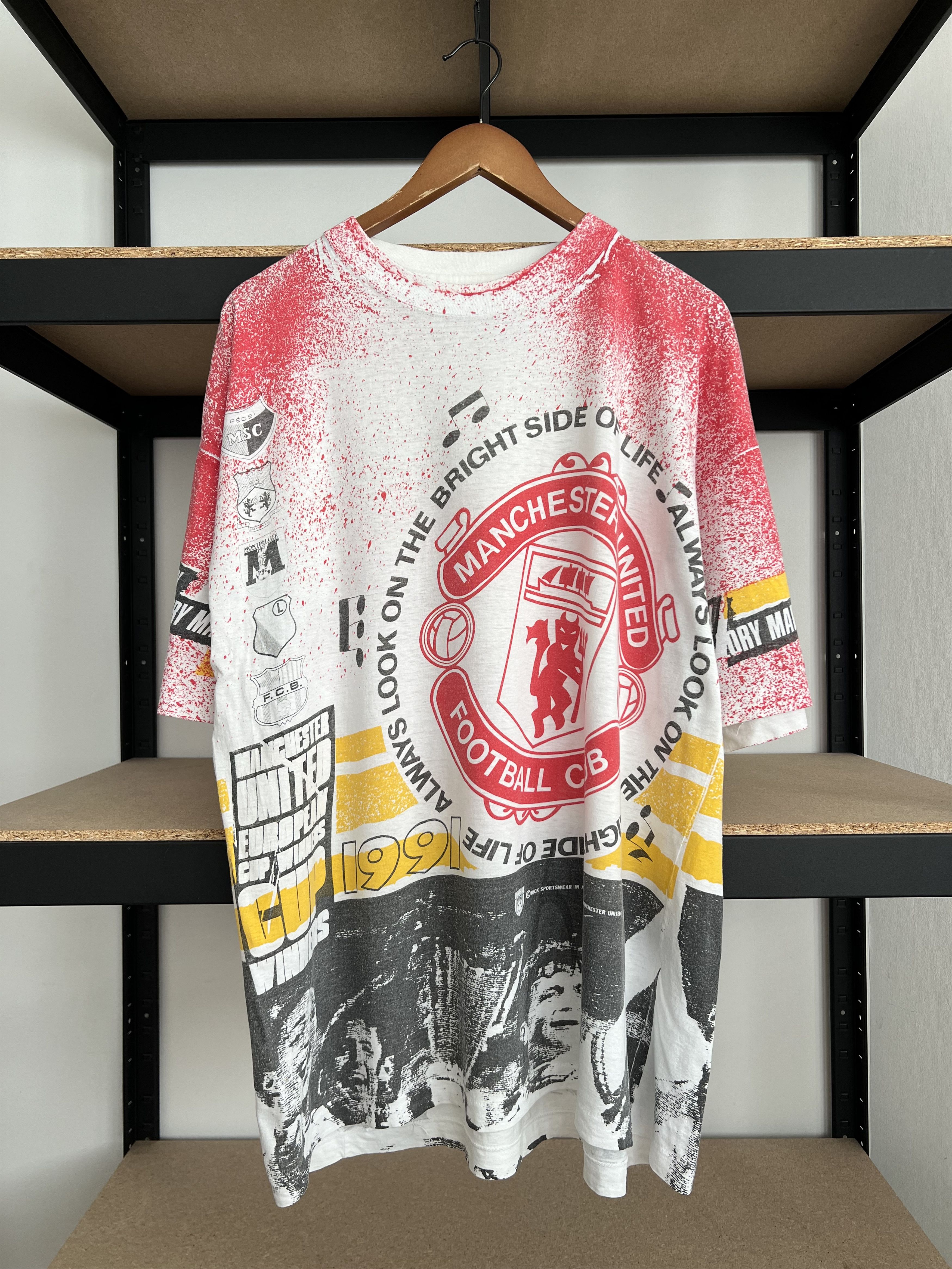 Vintage Vintage 1991 Manchester United Football Club AOP T-shirt Size US XXL / EU 58 / 5 - 1 Thumbnail