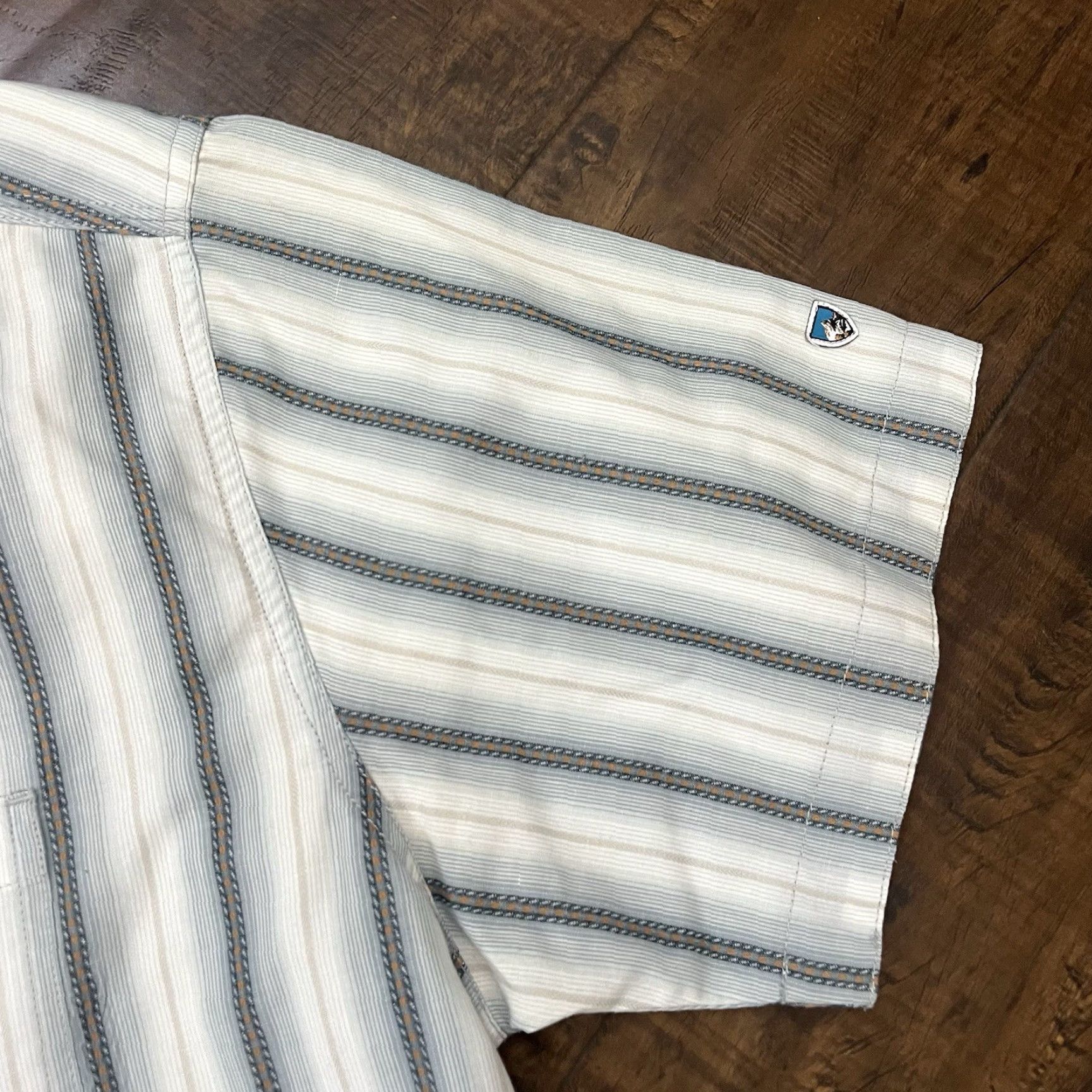 Vintage Kuhl Button-Up Shirt Mens 2XL Striped White Short Sleeve Casual Outdoor Hiking Travel Camp Regular Button-Up Collar Kuhl Logo Theme Outdoor Size US XXL / EU 58 / 5 - 5 Thumbnail