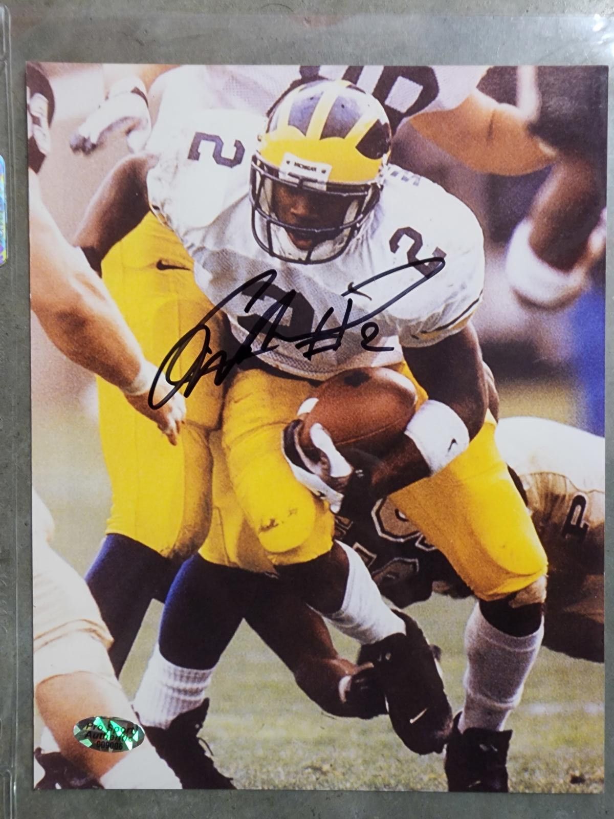 Signed Michigan Wolverines Football Photo with Pro Sport HOF