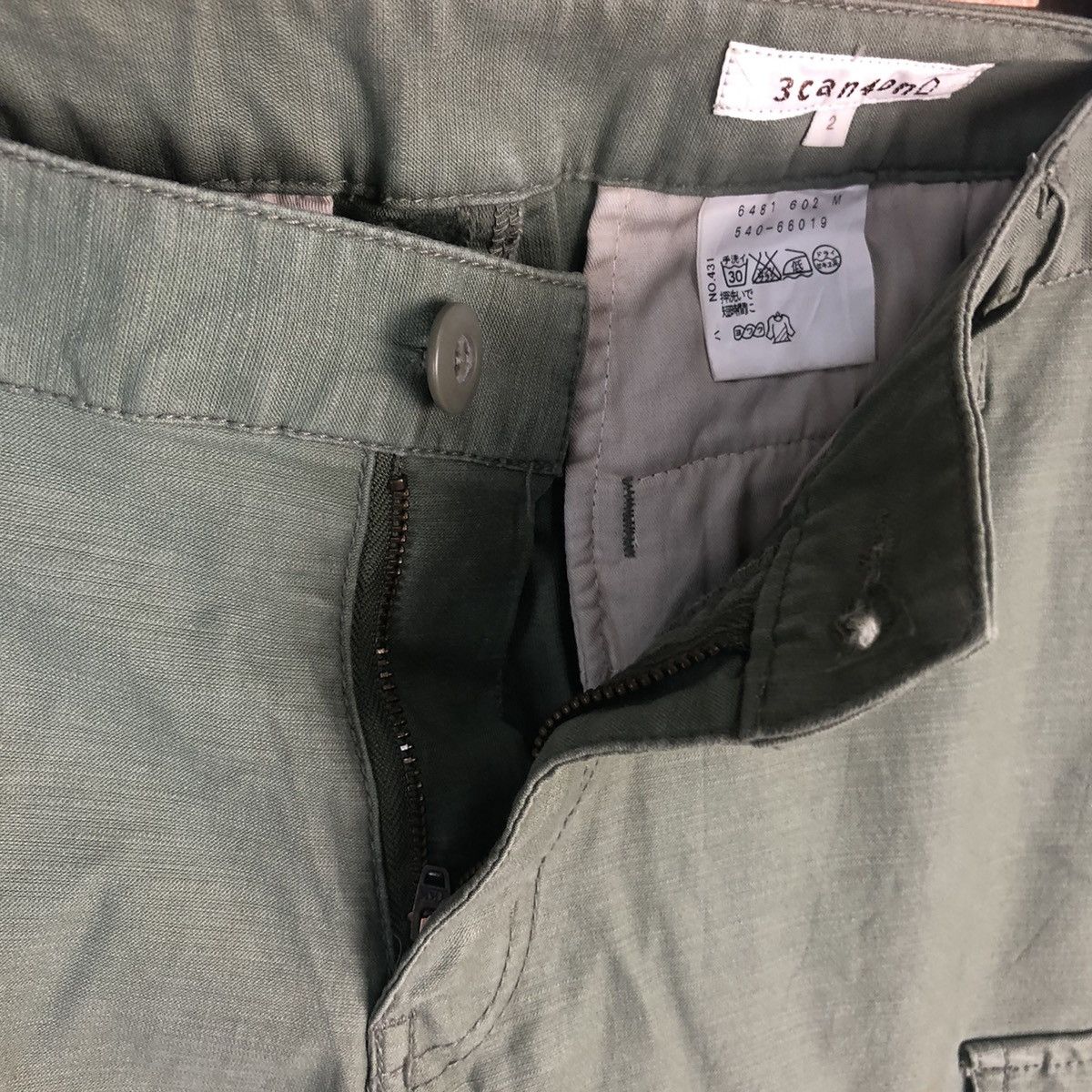 Japanese Brand DL 3Can 4 On Green Cargo Multipocket Pants #C665 Size US 29 - 12 Thumbnail