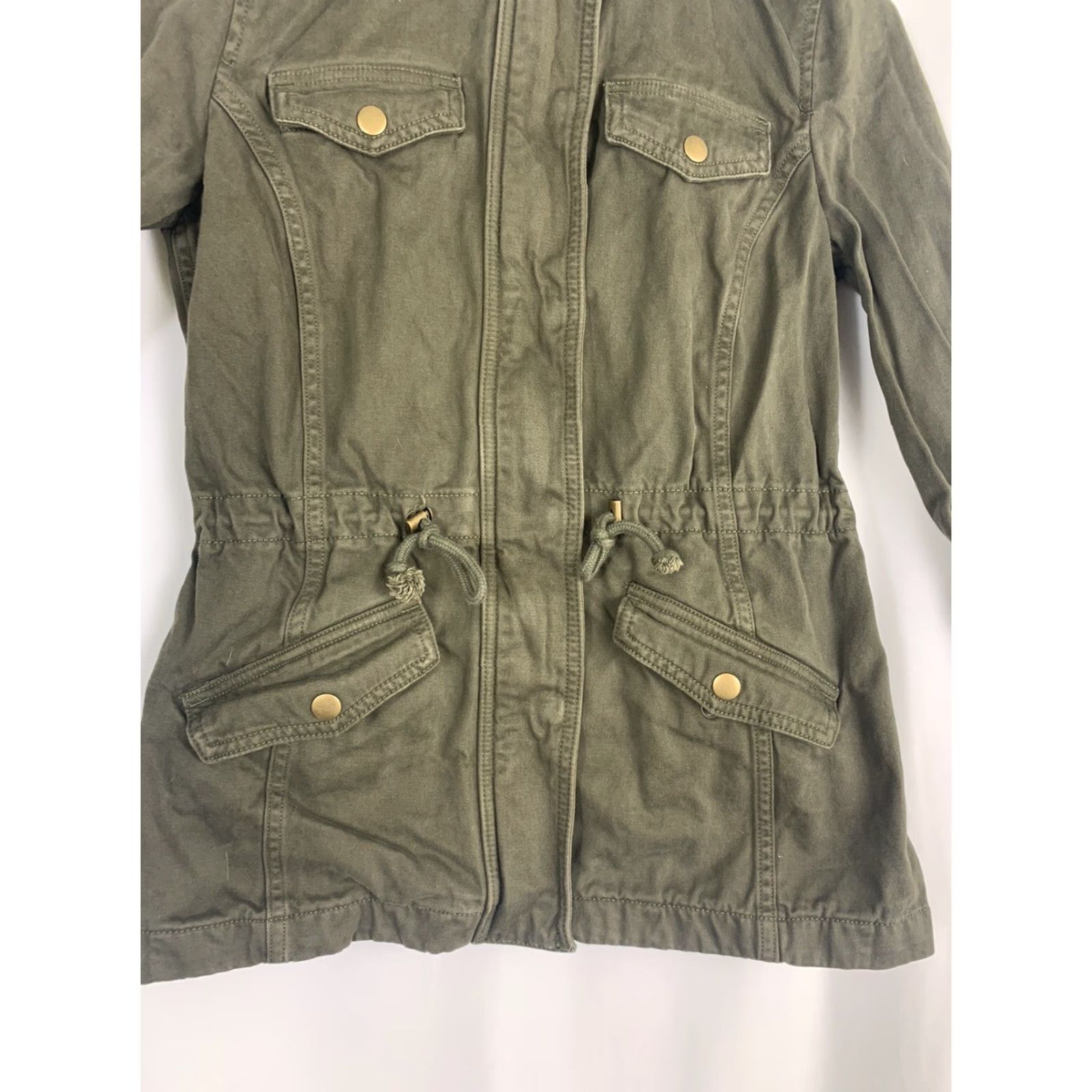 Lucky Brand Lucky Brand Womens XS Army Green Full Zip Military Cinched Waist Jacket Size XS / US 0-2 / IT 36-38 - 4 Thumbnail