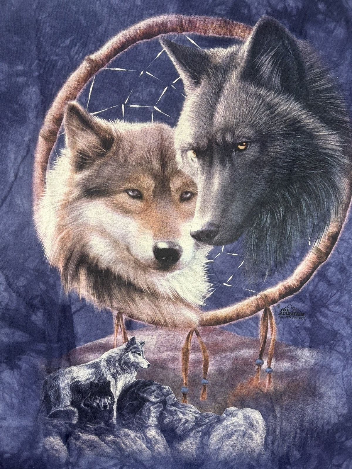 The Mountain Crazy Vintage Y2k Essential Wolf Animal Nature Dye Tee Shirt Size US XL / EU 56 / 4 - 2 Thumbnail