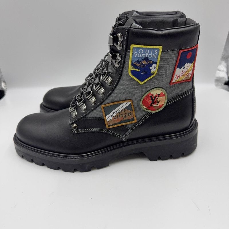 Louis Vuitton Outdoor Black Leather Ankle Boots 0089