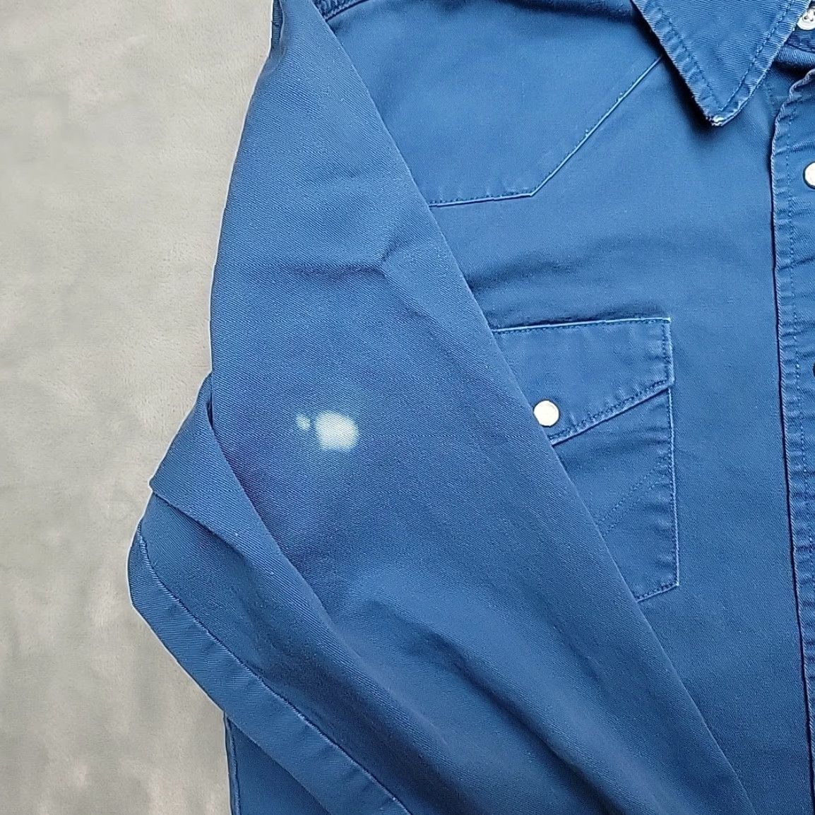 Wrangler VTG Wrangler Shirt Mens Large Blue Brush Popper Pearl Snap Long Sleeve Western Size US L / EU 52-54 / 3 - 4 Thumbnail