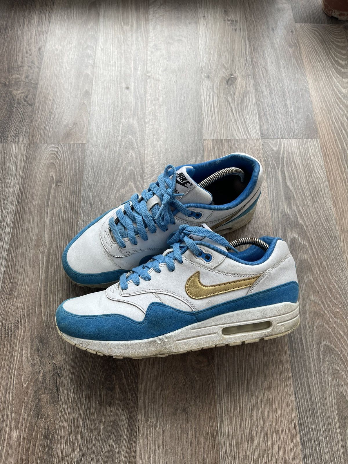Nike × Vintage Nike ID CLA vintage rare air max 1 gold logo size 44 Size US 10 / EU 43 - 2 Thumbnail