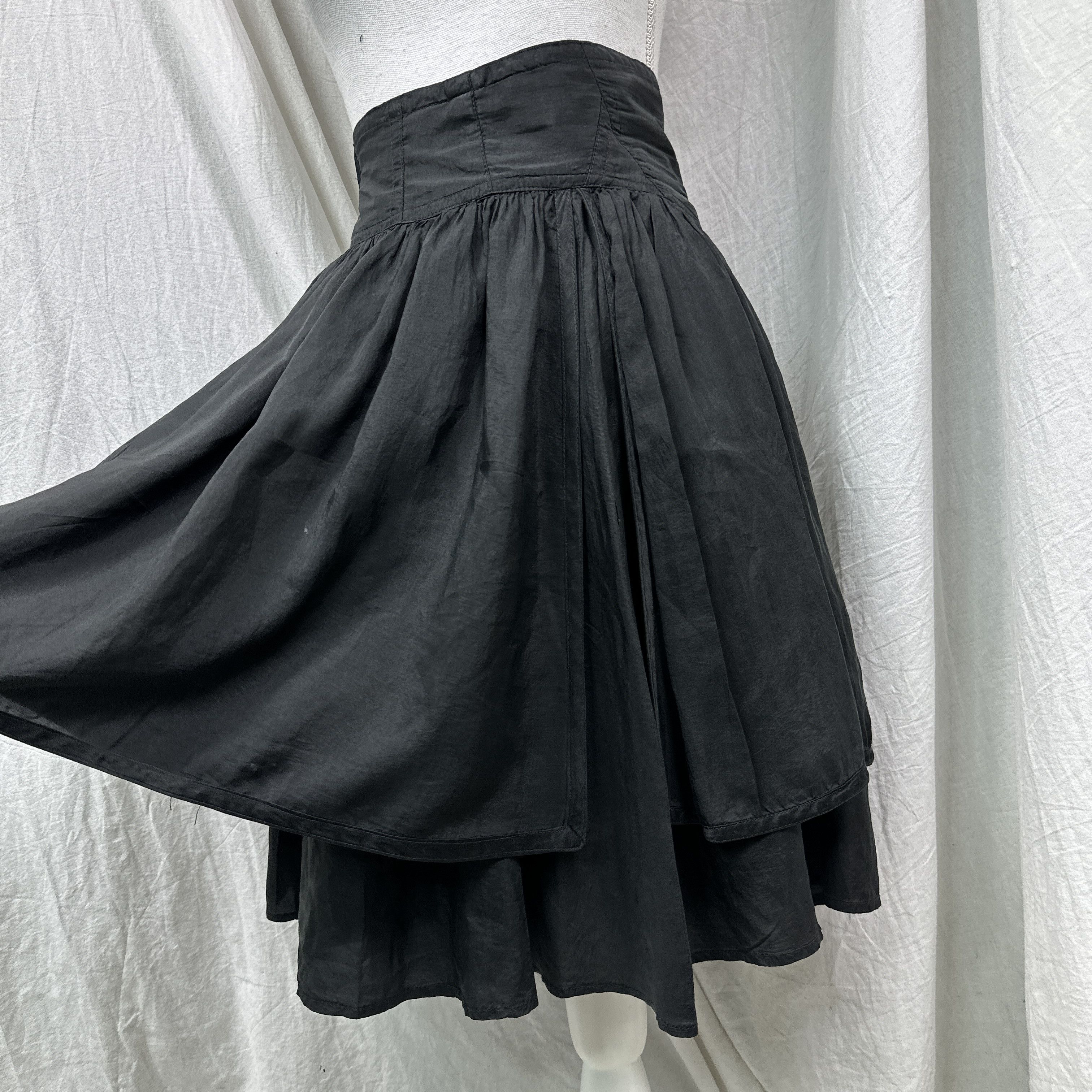 Vintage Vintage Avant Garde Grunge Silk High Waist Skirt Y2K Size 25" / US 0 / IT 36 - 2 Thumbnail