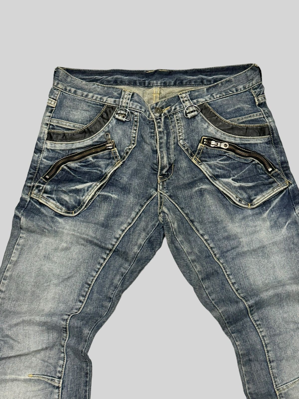 If Six Was Nine PPFM JCURVE LEG 3D POCKET ZIPPER DENIM JEANS Size US 31 - 3 Thumbnail
