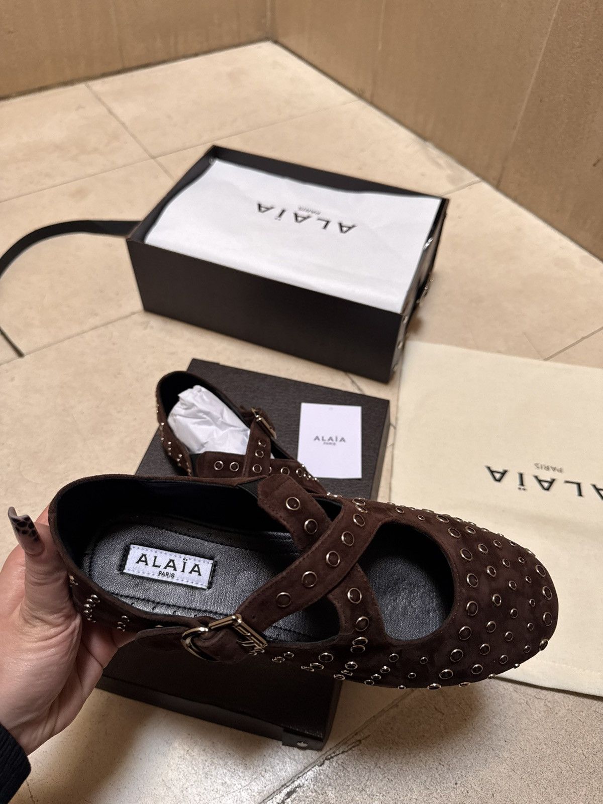 Alaia Alaïa Ebene criss cross ballet flats 39 Size US 8 / IT 38 - 9 Thumbnail