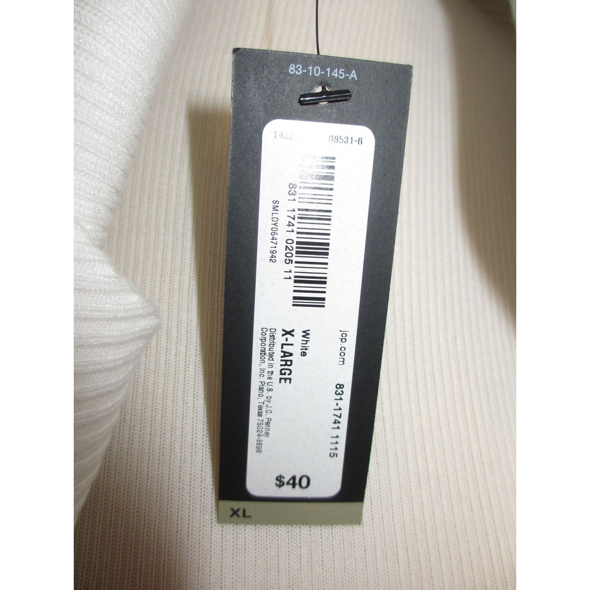 JCPenney Worthington Ribbed Open Front White Cardigan Sweater XL Ligh Size XL / US 12-14 / IT 48-50 - 5 Thumbnail