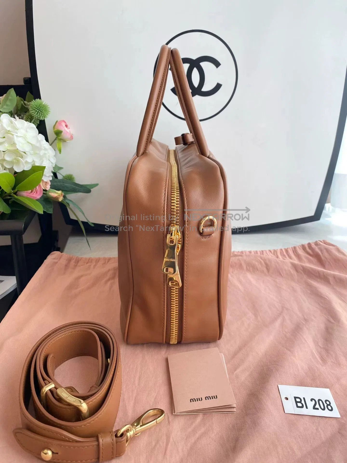 Miu Miu MIU MIU Cognac Women's Vintage Embossed Briefcase/ Size ONE SIZE - 7 Thumbnail