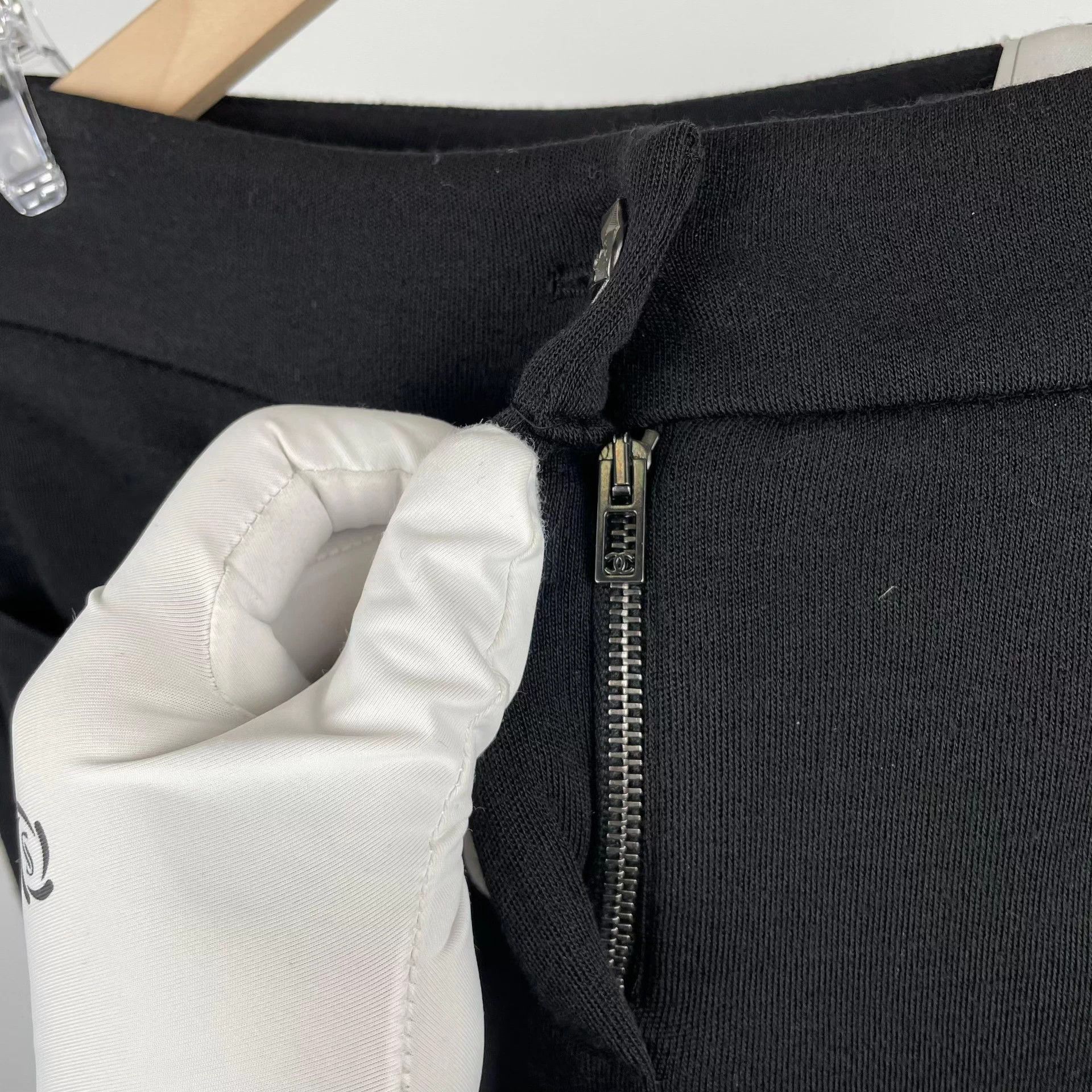 Chanel Chanel Black Cotton Dress Pants 36 Size 26" / US 2 / IT 38 - 4 Thumbnail