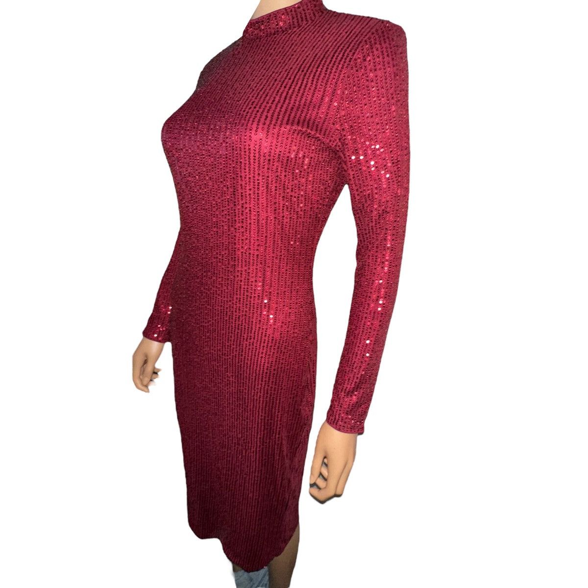 Other Red sequined long sleeve bodycon dress Size L / US 10 / IT 46 - 5 Thumbnail
