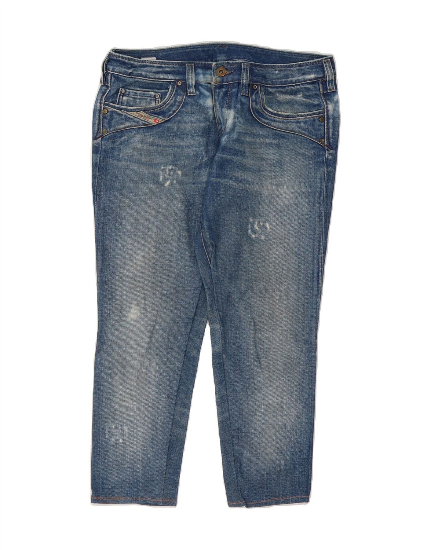 Diesel Womens Cropped Jeans W28 L23 Blue Cotton Size 42" / US 20 - 1 Thumbnail
