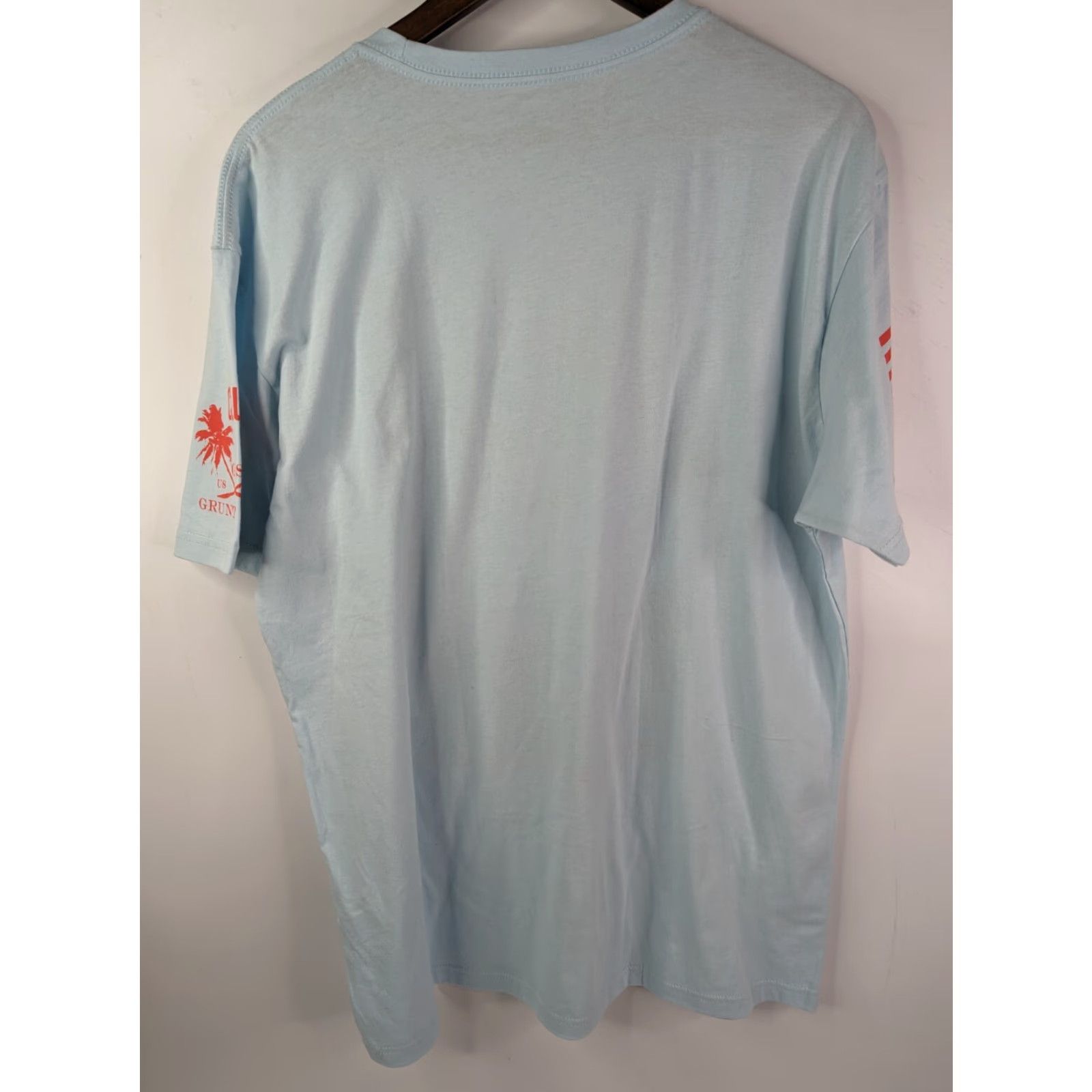 Vintage Grunt Style T-Shirt Light Blue Short Sleeve Patriotic Uncle Slam Soldier Men XL Size US XL / EU 56 / 4 - 4 Thumbnail