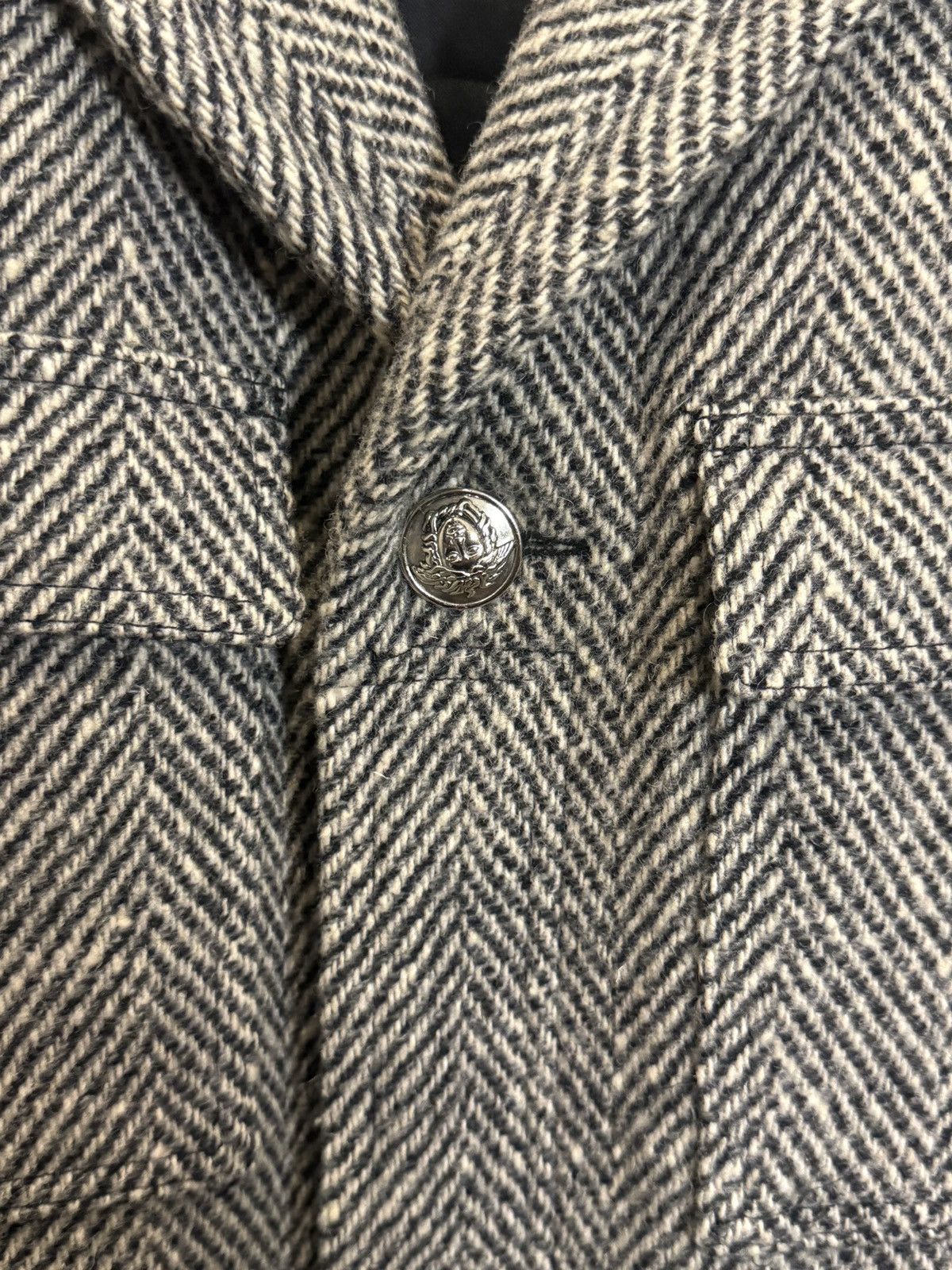 Versace Jeans Couture 90’s Tweed Coat Size US XL / EU 56 / 4 - 4 Thumbnail