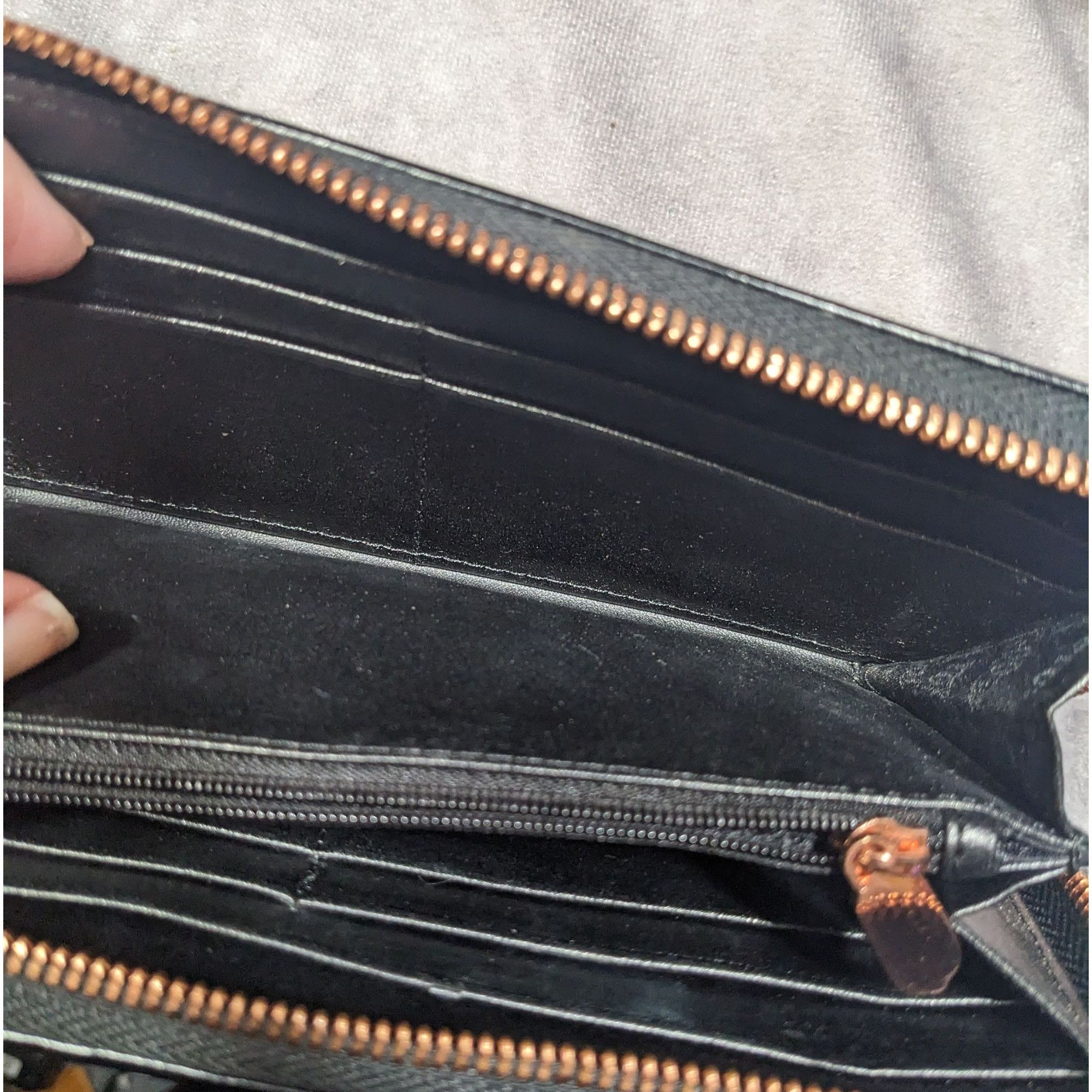 Other Folli Follie Black Leather Zip Wallet With Rose Gold Tone Ac Size ONE SIZE - 13 Thumbnail