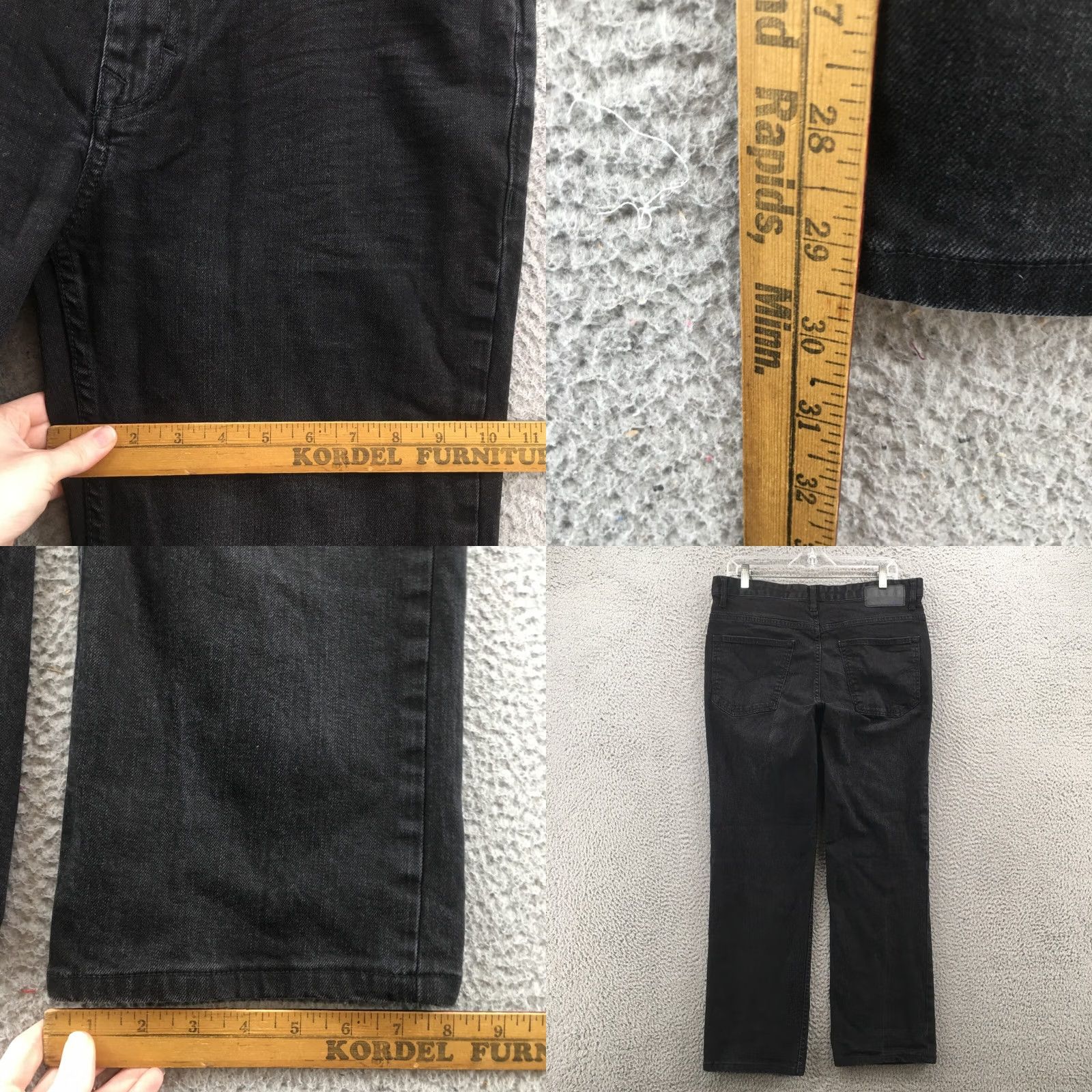 Calvin Klein Calvin Klein Straight Leg Jeans Mens 33x30 Black Cotton Blend Denim 5-Pocket Zipper Closure Slim Fit Regular Size Type: Regular Mens Size US 33 - 8 Thumbnail