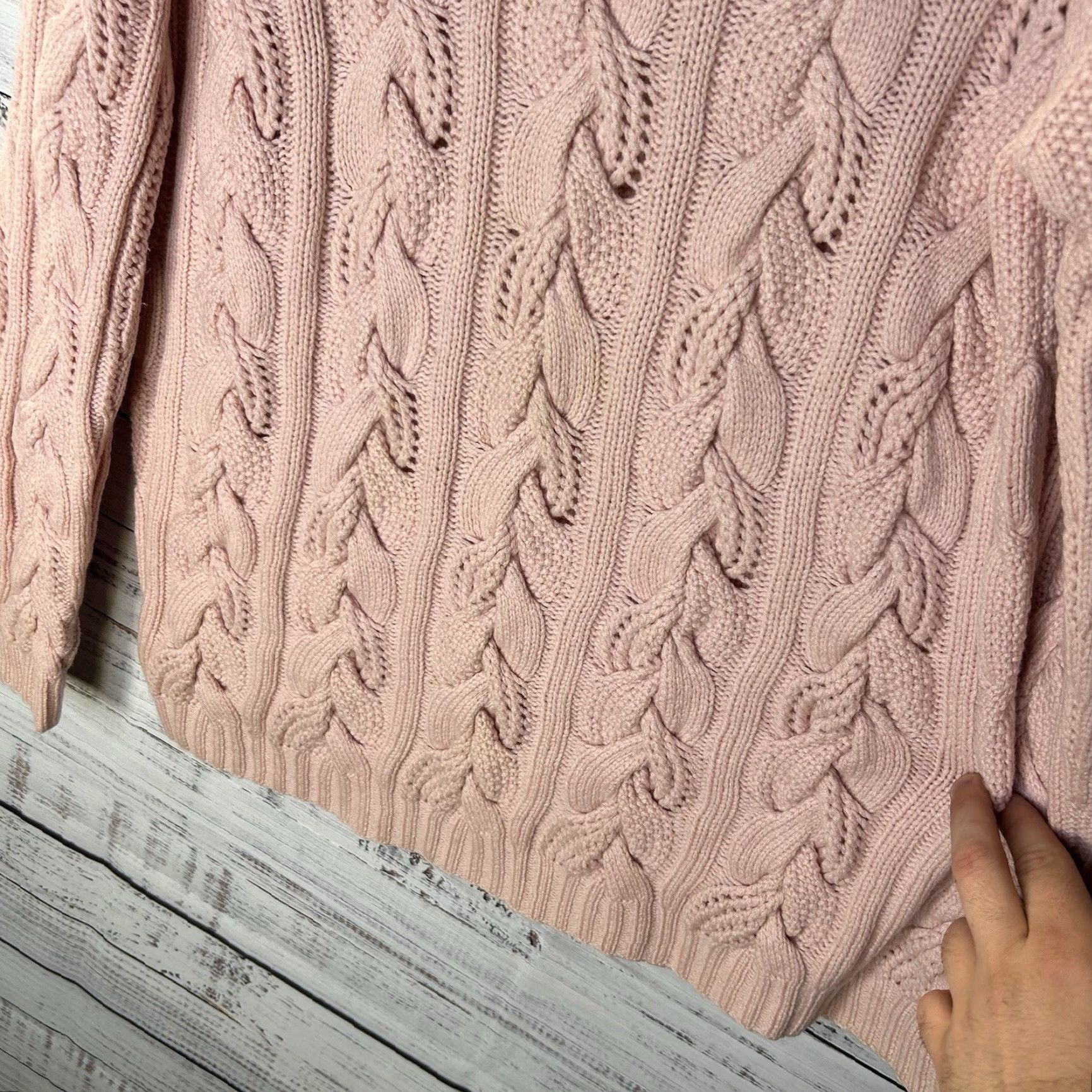 Neiman Marcus VINTAGE Neiman Marcus Cashmere Chunky Cable Knit Mock Neck Sweater Women’s Large Size L / US 10 / IT 46 - 3 Thumbnail