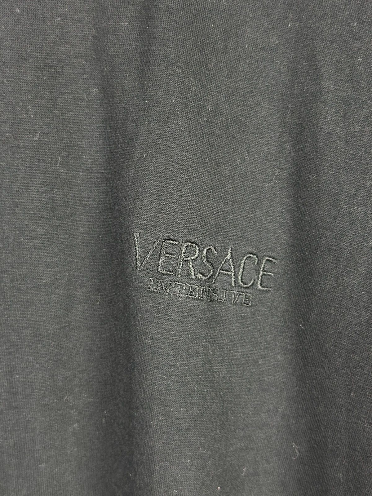 Designer × Versace × Vintage 90s Vintage Versace Intensive Embroidered Logo Long Sleeve Size US L / EU 52-54 / 3 - 4 Thumbnail