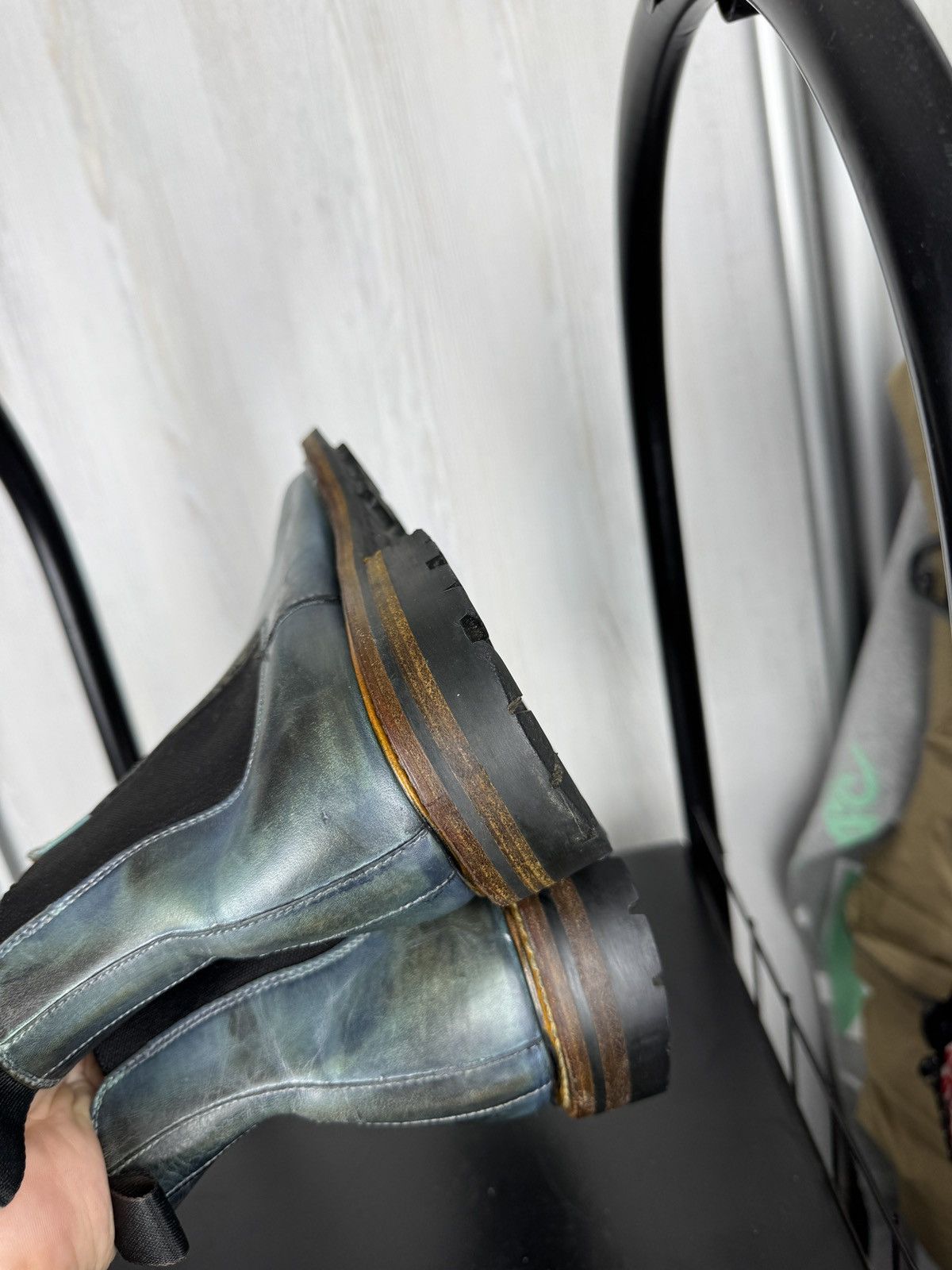 Handmade Italian bespoke Handmade Calfskin Vibram sole Chelsea boots Size US 7.5 / EU 40-41 - 14 Thumbnail