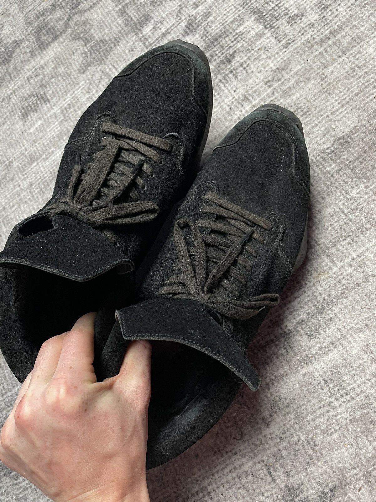 Rick Owens Rick owens Suede Tech Runners Black Size US 12 / EU 45 - 9 Thumbnail
