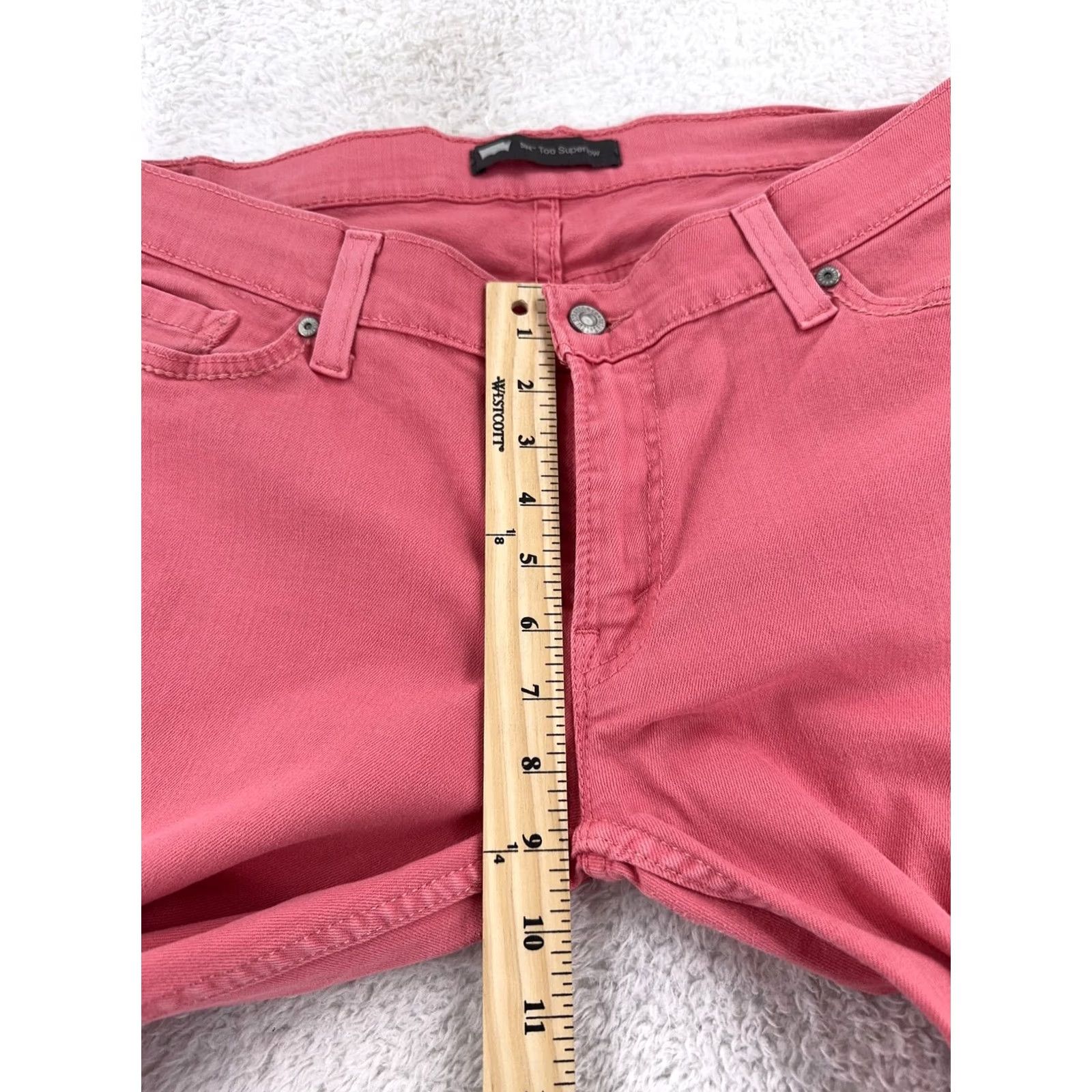 Levi's Levi's Jeans 524 Skinny Pink Distressed Slim Stretch Denim 33x32 Womens XS-XL - Levis Jeans 524 Pink Distressed Skinny Stretch Denim Womens 33x32 Size 24" / US 00 / IT 34 - 5 Thumbnail