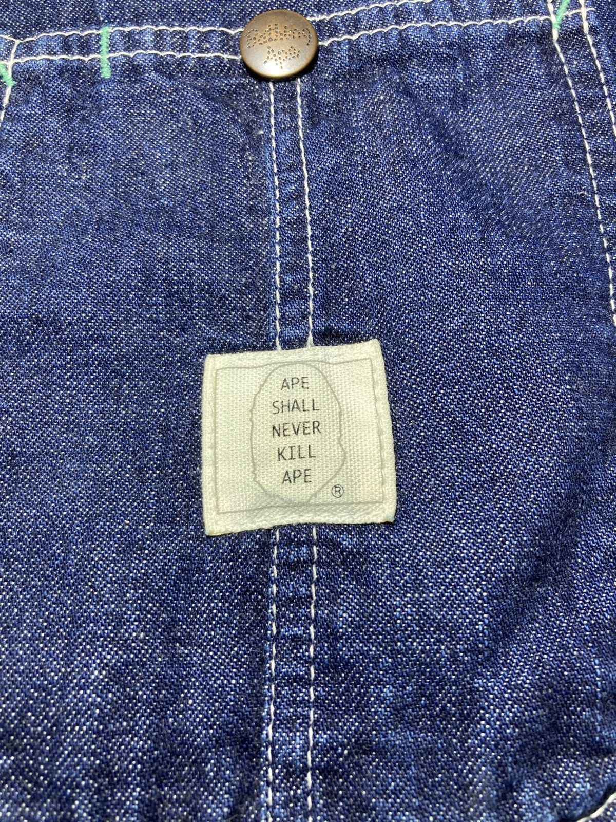 Bape 1996 Bape Denim Jacket Coat Chore Vintage 90s OG Coverall Size US M / EU 48-50 / 2 - 2 Thumbnail
