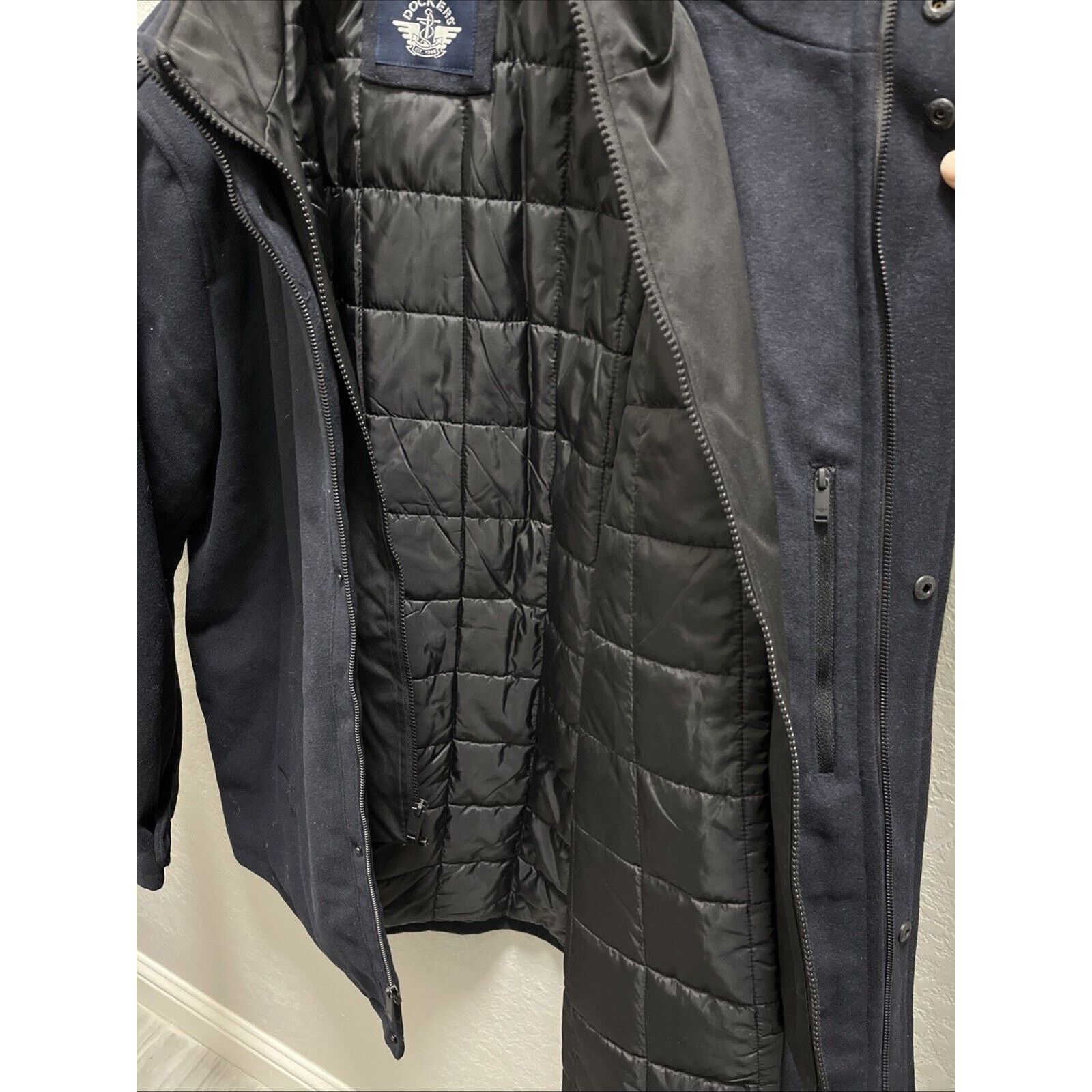 Dockers DOCKERS Men's XL Wool Melton Two Pocket Blue Full Coat Size US XL / EU 56 / 4 - 7 Thumbnail