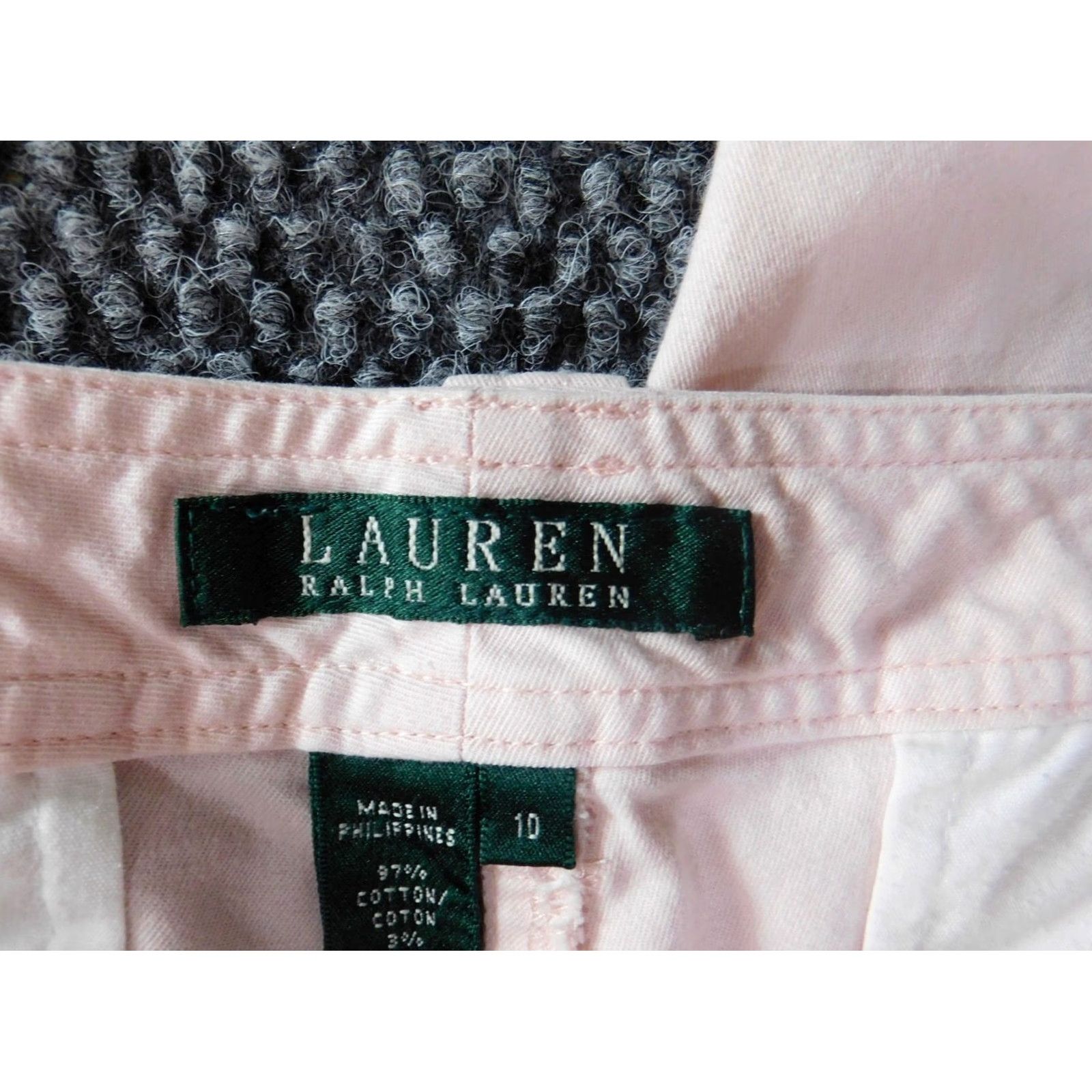 Ralph Lauren Lauren Ralph Lauren Womens Pants 10 Pink Cargo Crop Chino Straight Regular Inseam 20 in Girls? Size 24" / US 00 / IT 34 - 3 Thumbnail