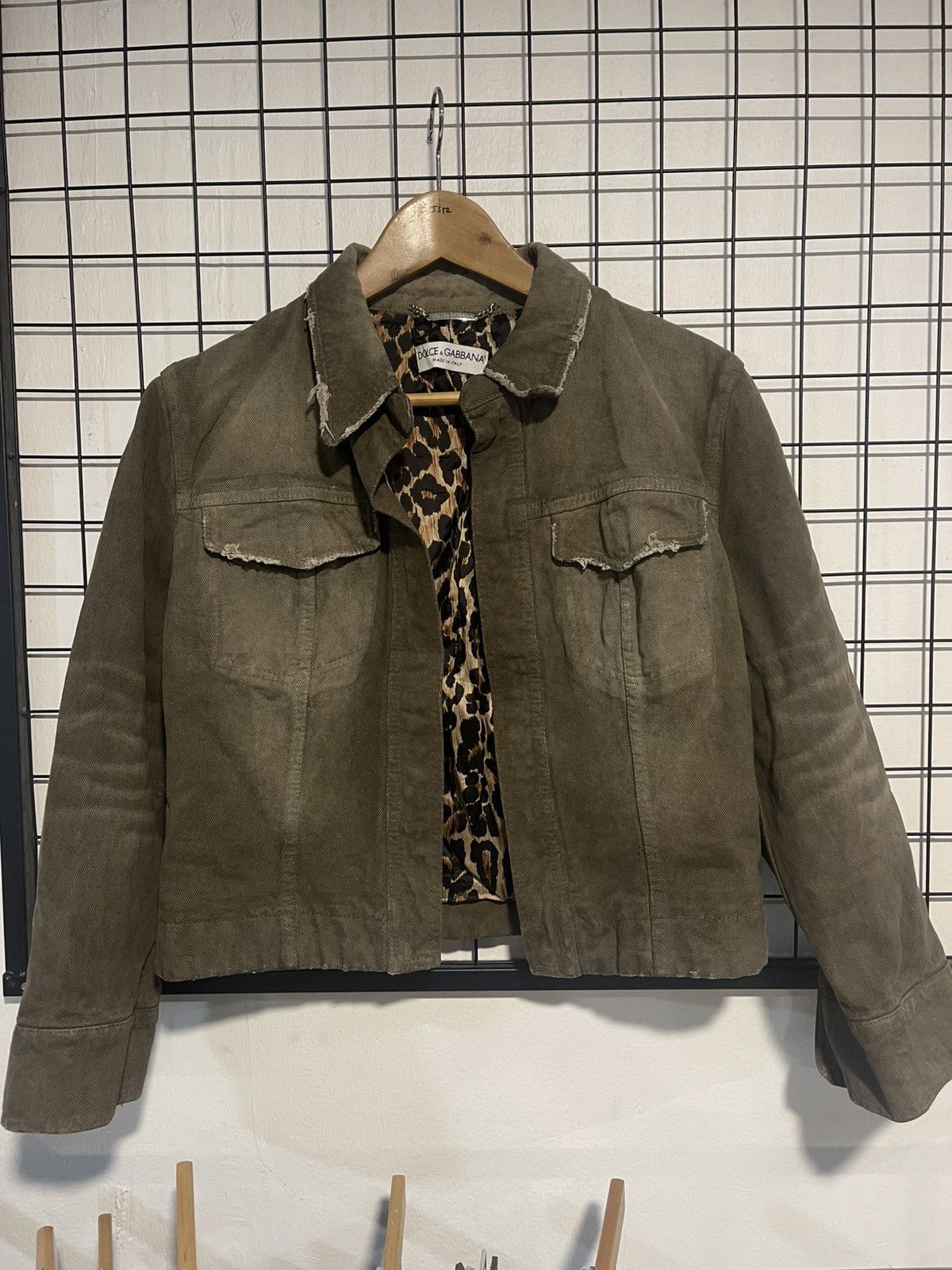 Dolce & Gabbana Dolce Gabbana FW04 Army Mesh Pocket Crop Khaki
