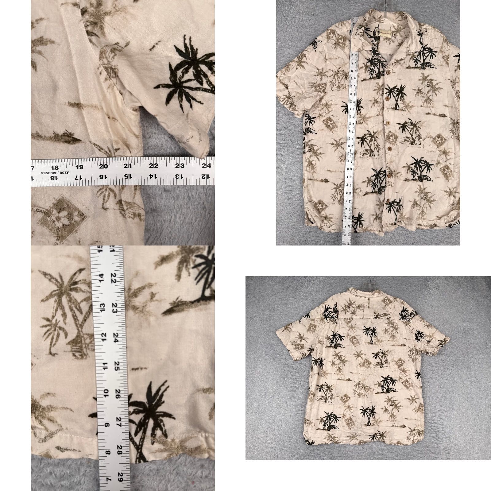Vintage Havana Jack's Cafe Shirt Men Medium Ivory Floral Palm Hawaiian Button Up Rayon Size US M / EU 48-50 / 2 - 8 Thumbnail