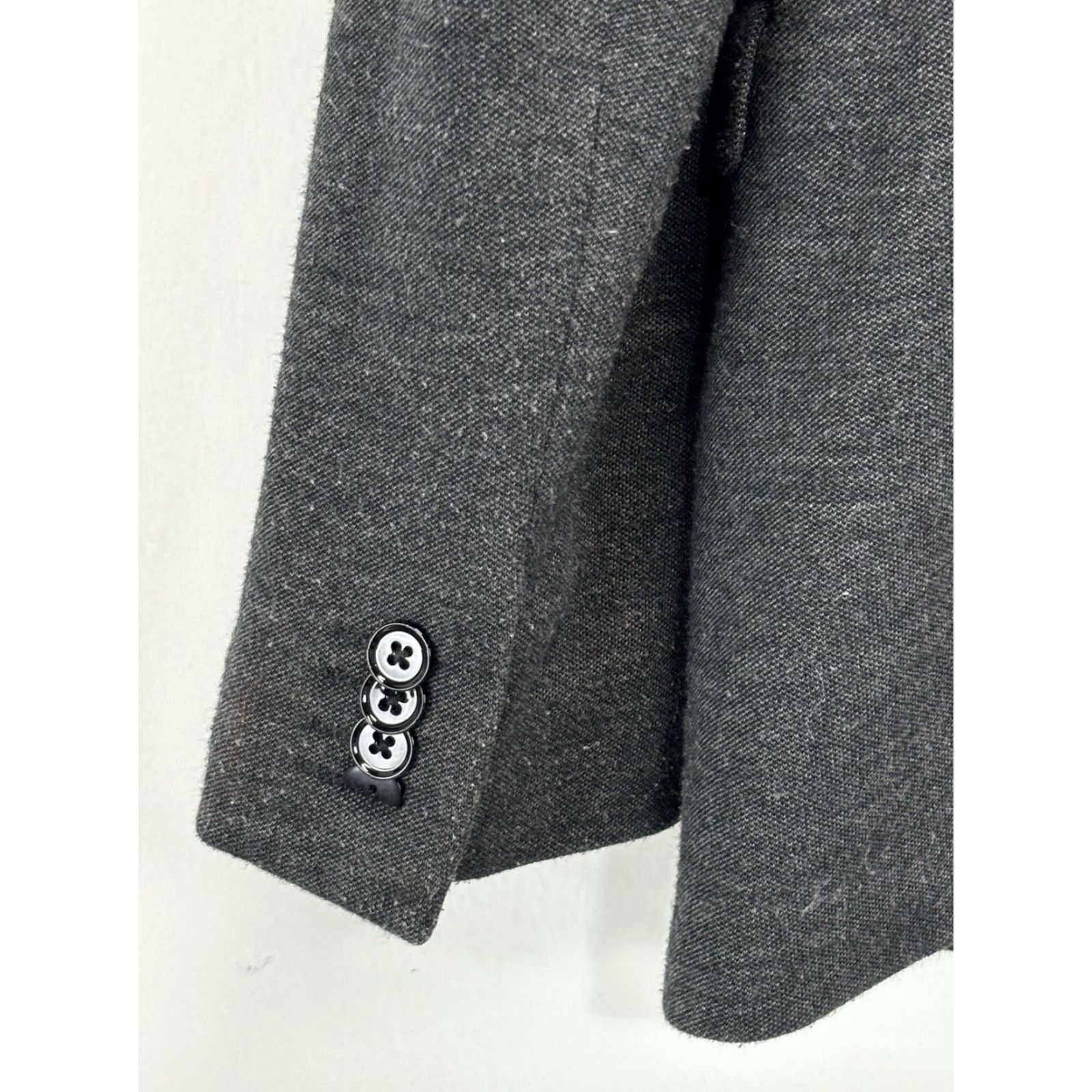 Express Express Blazer Jacket 42R Mens Slim Grey Cotton Blend Two-Button Blazer Sport Coat Shirt? Size 42R - 6 Thumbnail