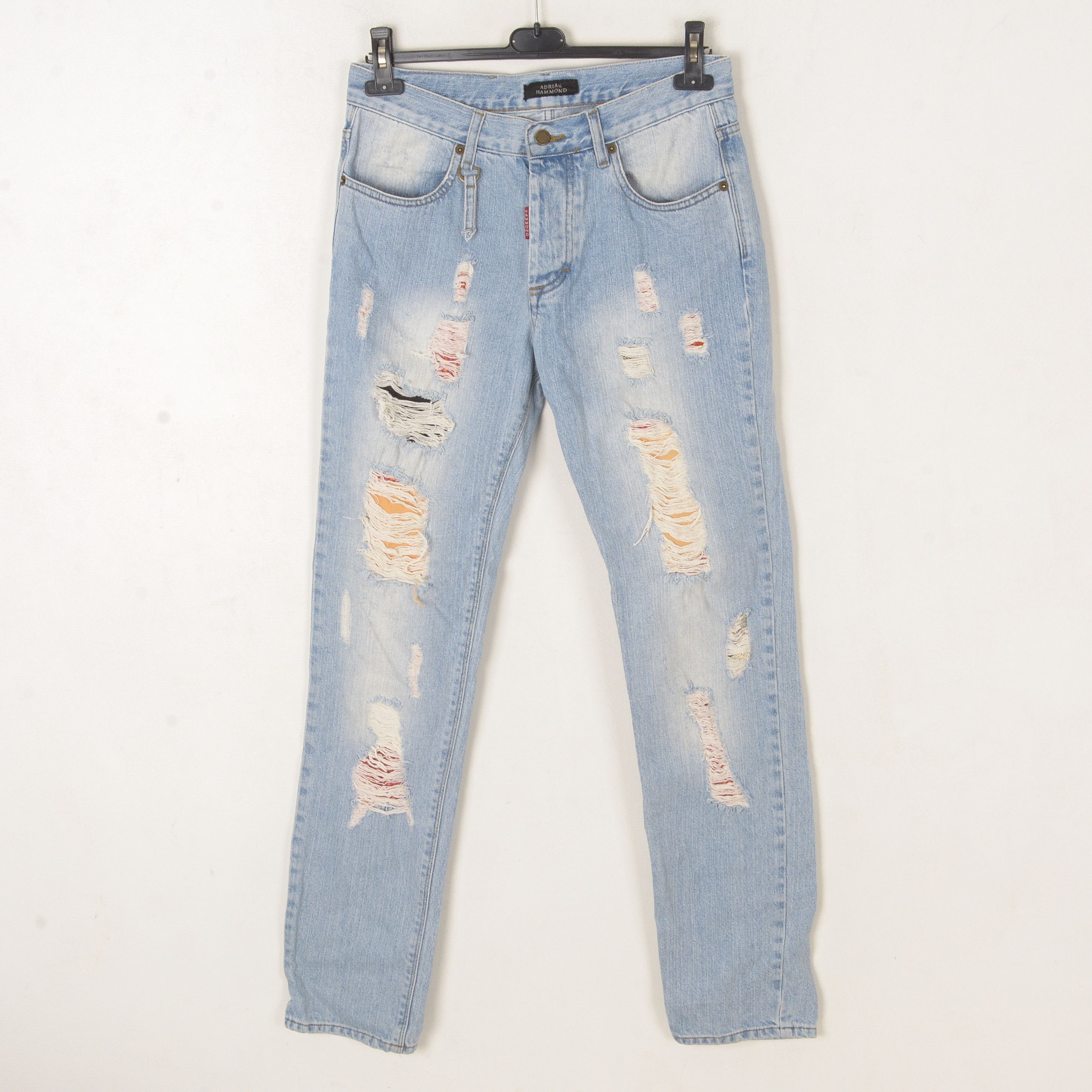 Designer Adrian Hammond W32 L34 Regular Tapered Jean Pants Distressed Size US 32 / EU 48 - 1 Thumbnail