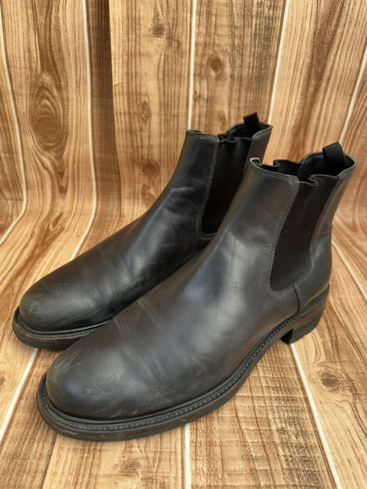 Prada Prada Black Leather Mens Vintage Chelsea Boots Size US 9 / EU 42 - 4 Thumbnail