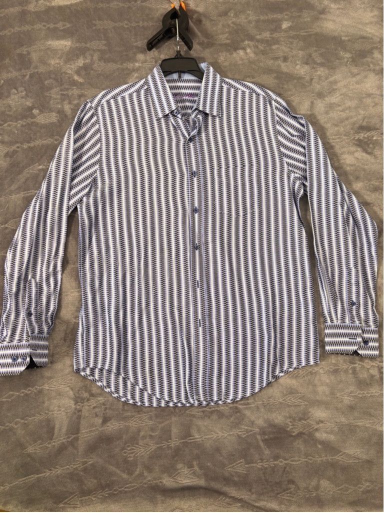 Tasso Elba Men's Tasso Elba Button Down Shirt XL Blue White Striped Size US S / EU 44-46 / 1 - 1 Thumbnail