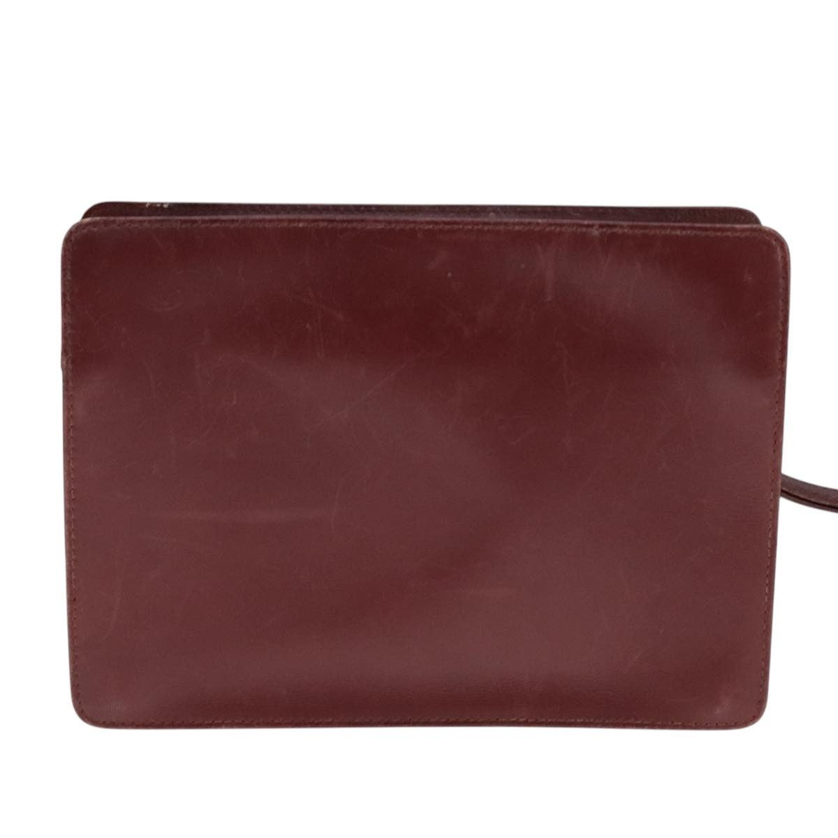 Cartier Cartier Clutch Bag Leather Wine Red Size ONE SIZE - 2 Thumbnail