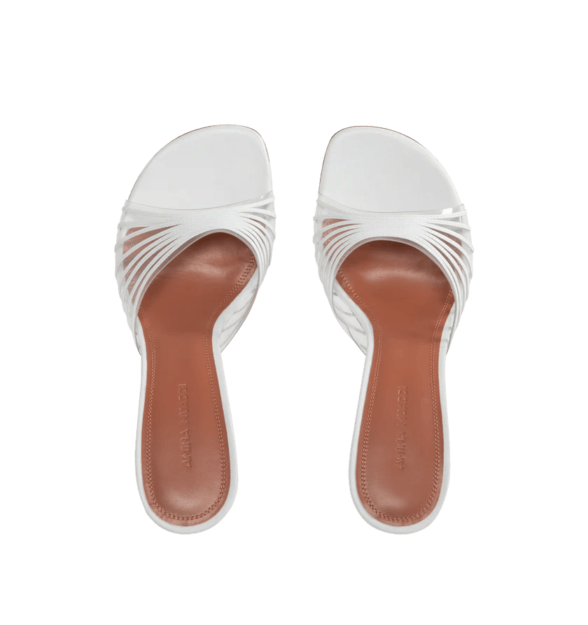 Amina Muaddi o1h1sh11225 Mookie Slipper 90 in White Size US 10 / IT 40 - 3 Thumbnail