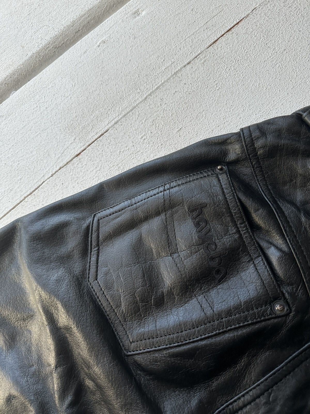 Leather HAVEBA 🚨VNTG leather pants motorcycles Black LUXURY Y2K Size 25" / US 0 / IT 36 - 12 Thumbnail