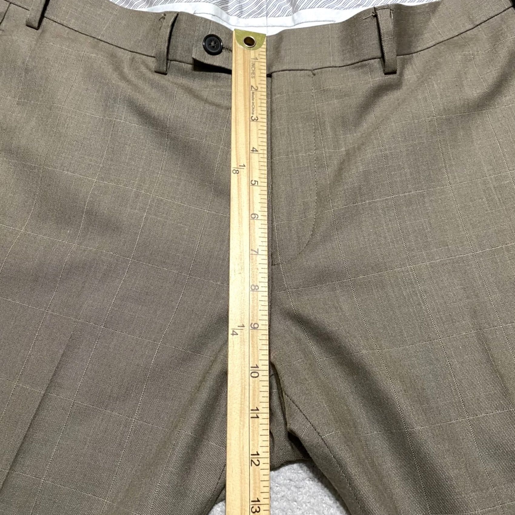 Calvin Klein Calvin Klein Pants Mens 36x29 Brown Flat Front Straight Dress Business Office Size US 36 / EU 52 - 6 Thumbnail